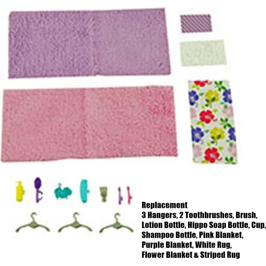 Accesorios Casa de Muñecas Barbie Mattel GRG93 - Baño y Mantas