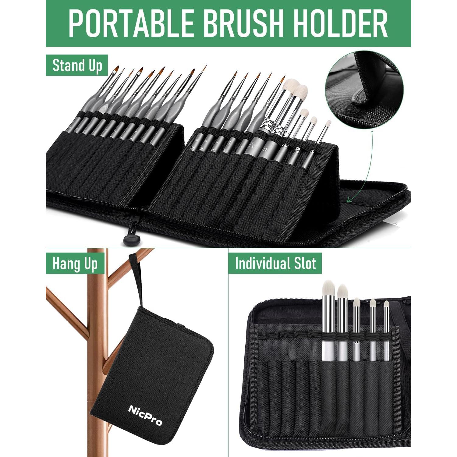 Juego de Pinceles de Pintura Nicpro - Set de 20 Pinceles