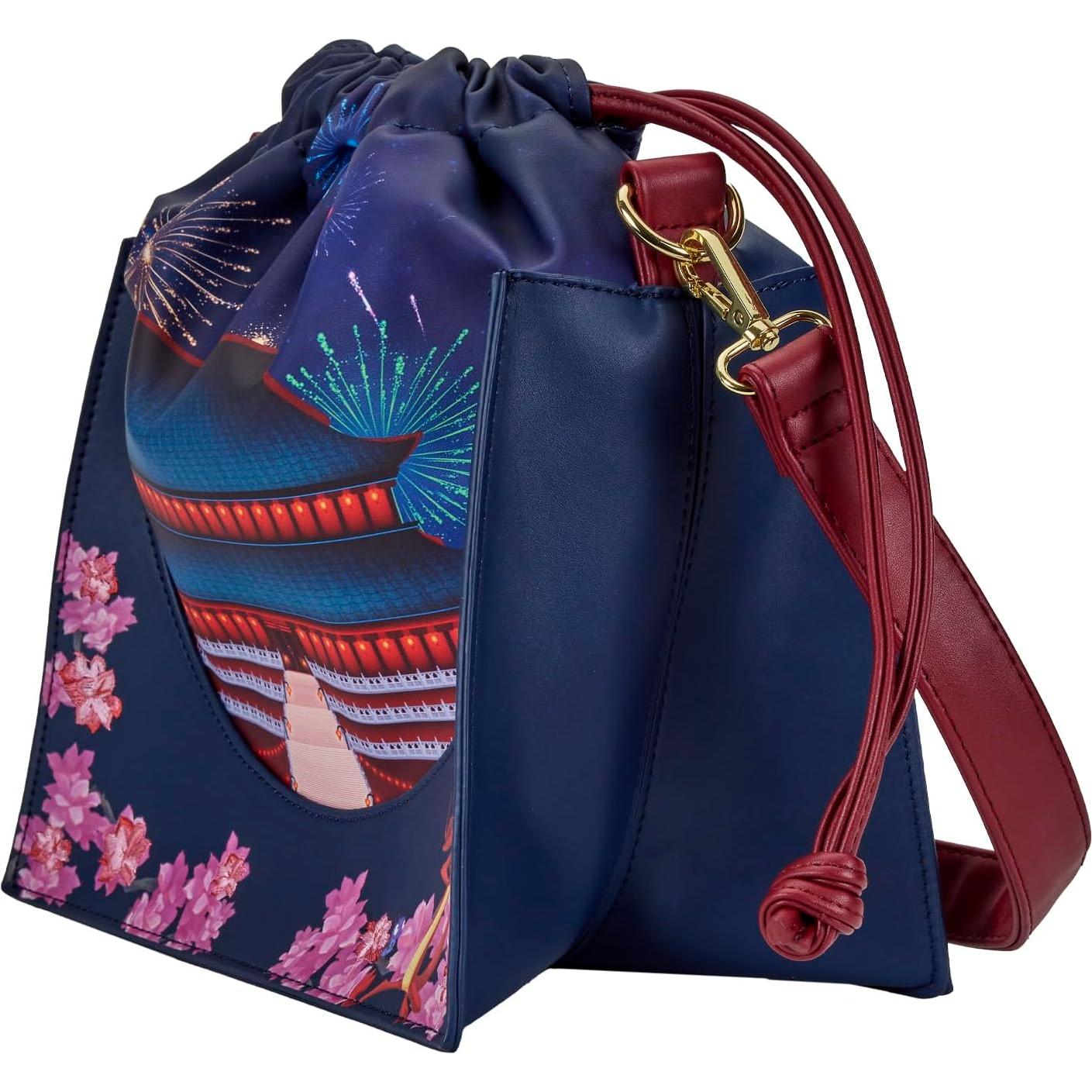 Bolsa Crossbody Loungefly Mulan Castillo con Fuegos Artificiales