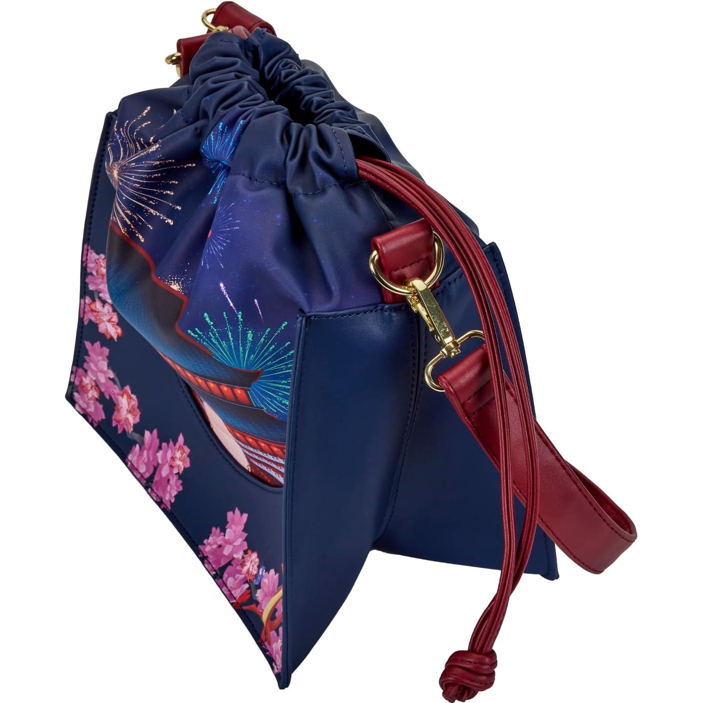 Bolsa Crossbody Loungefly Mulan Castillo con Fuegos Artificiales
