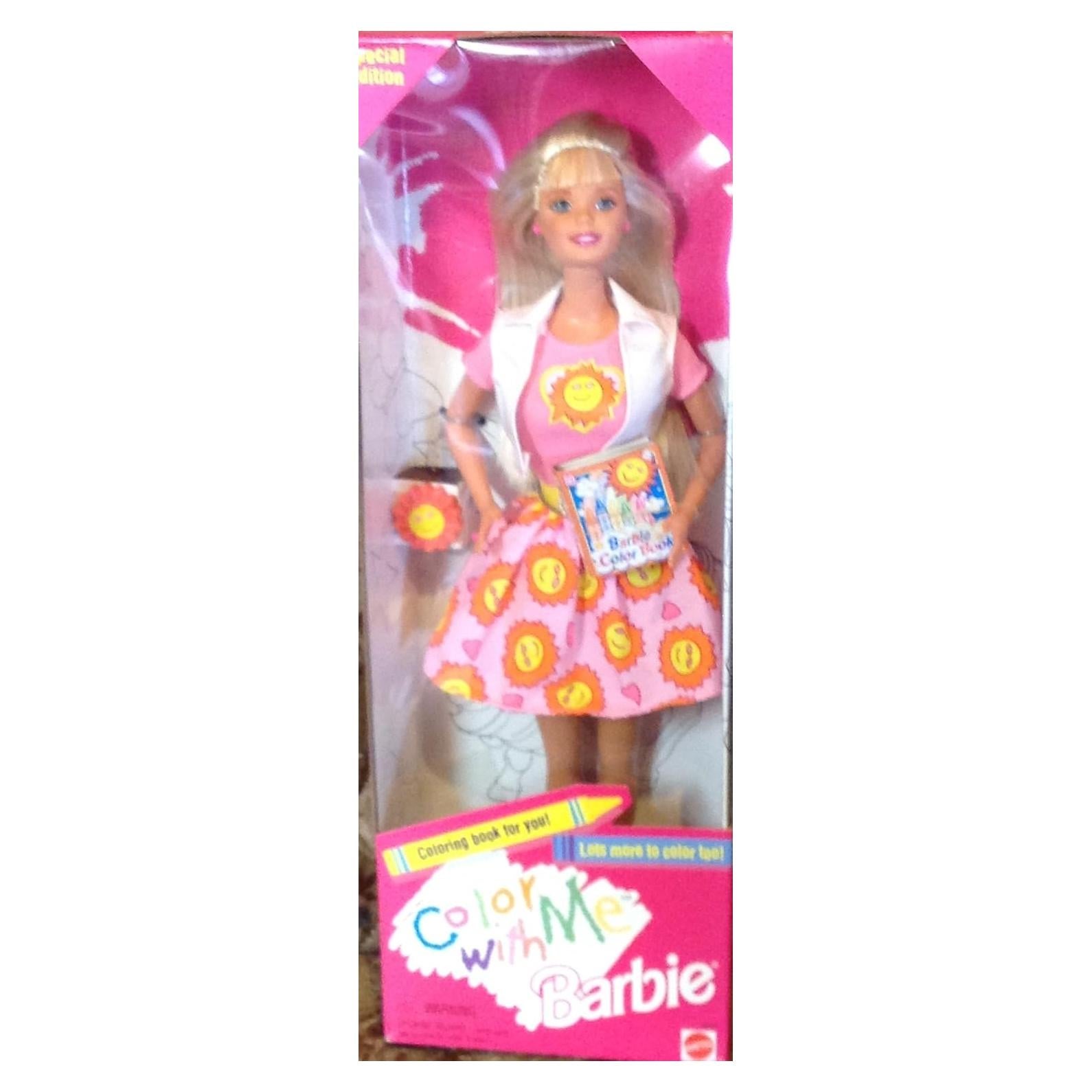 Muñeca Barbie Colorea Conmigo Mattel 1997 con libro