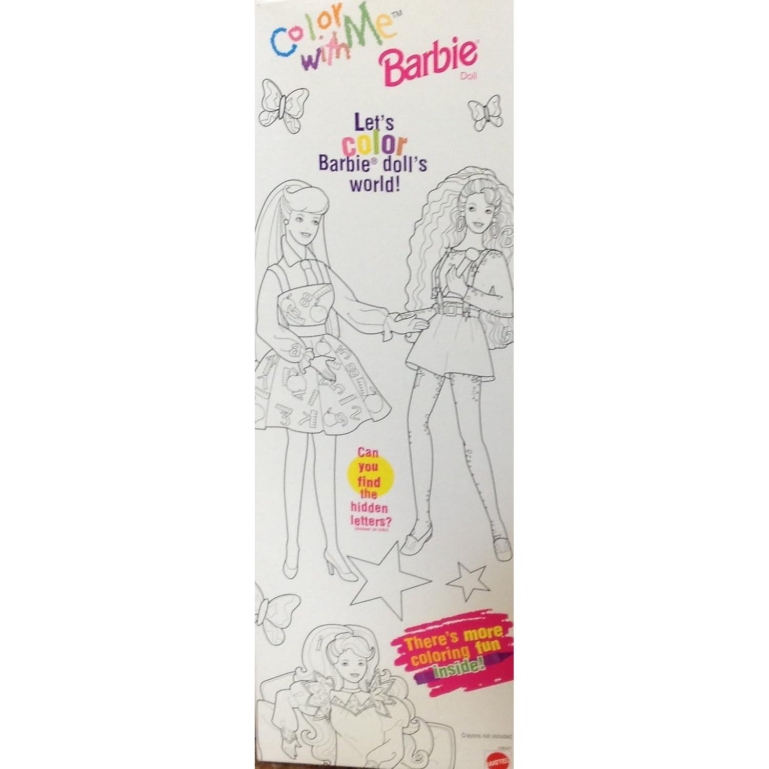 Muñeca Barbie Colorea Conmigo Mattel 1997 con libro