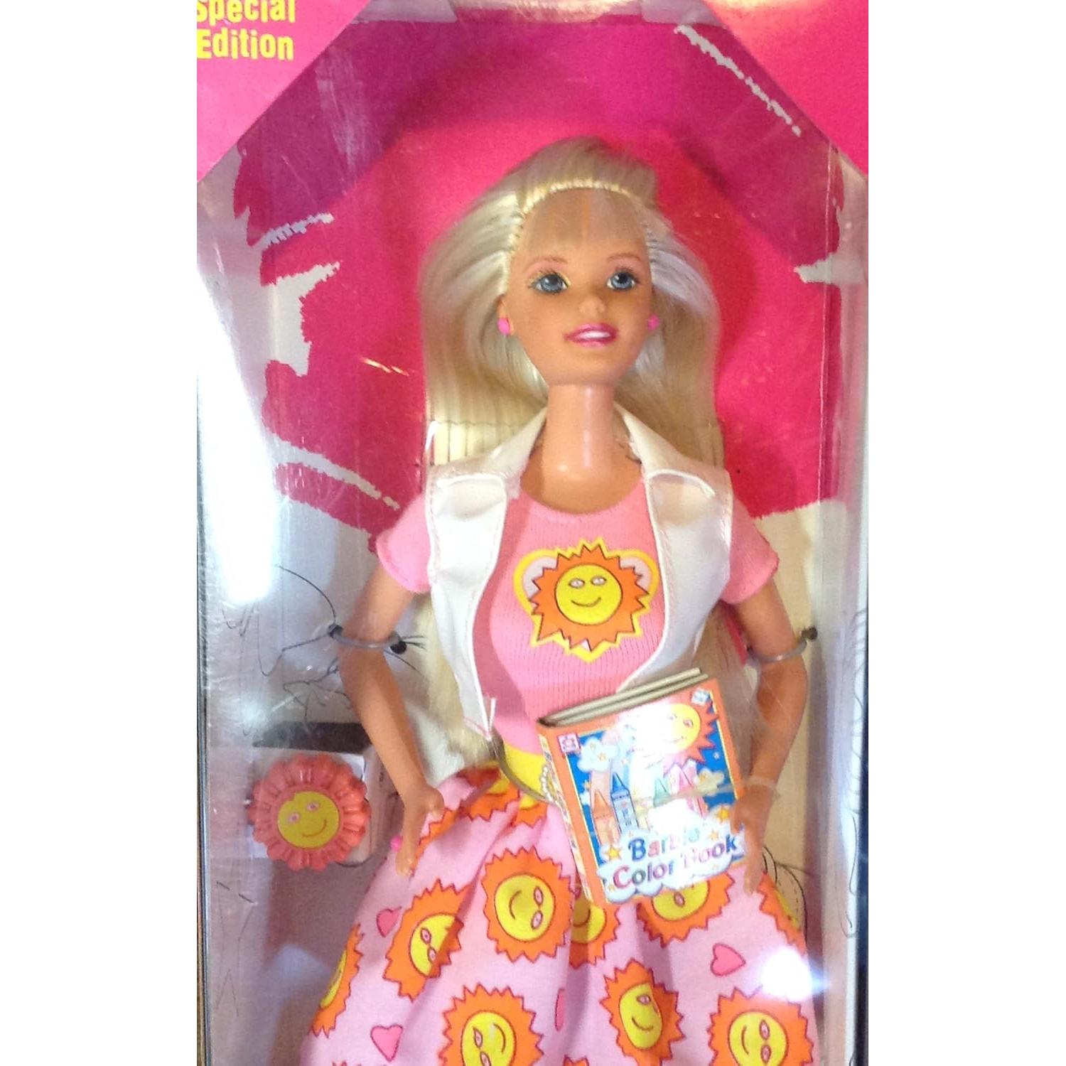 Muñeca Barbie Colorea Conmigo Mattel 1997 con libro