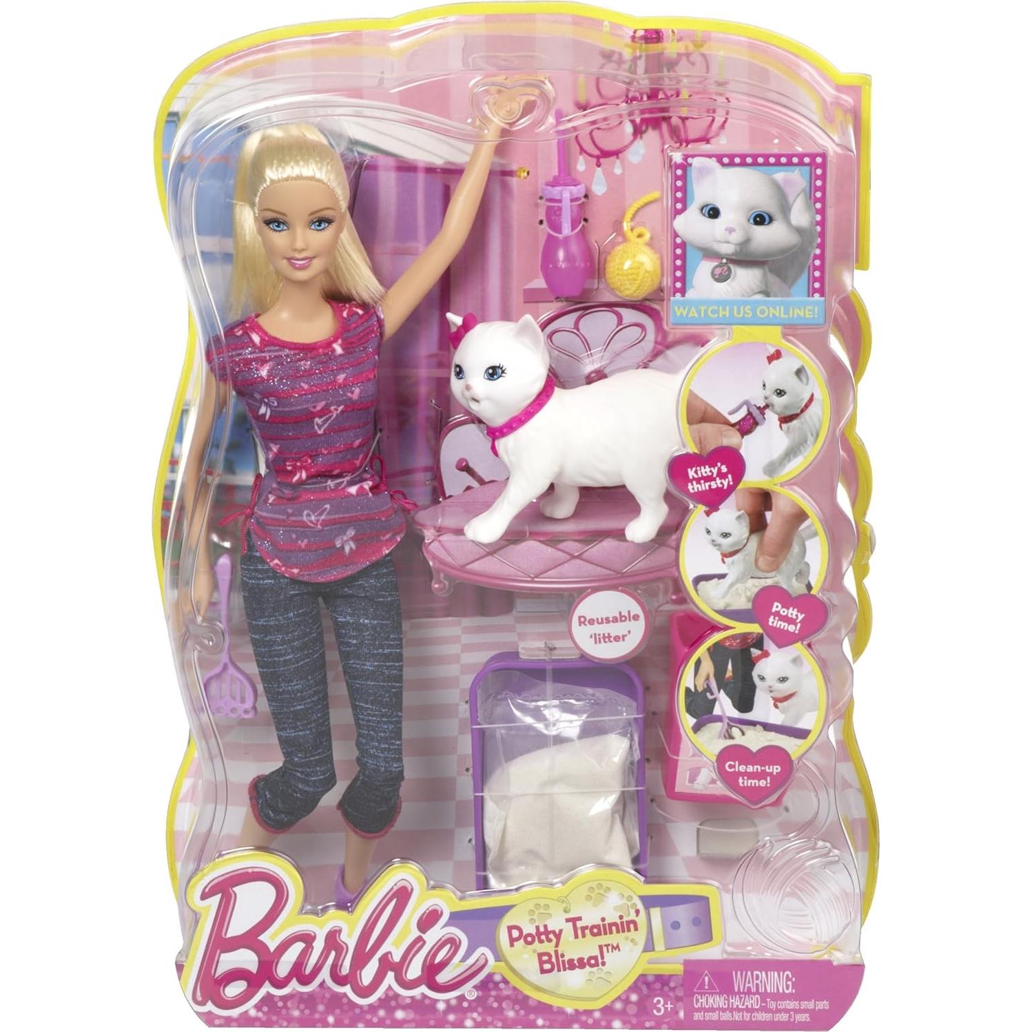 Muñeca Barbie Entrenamiento Baño Blissa con Mascota