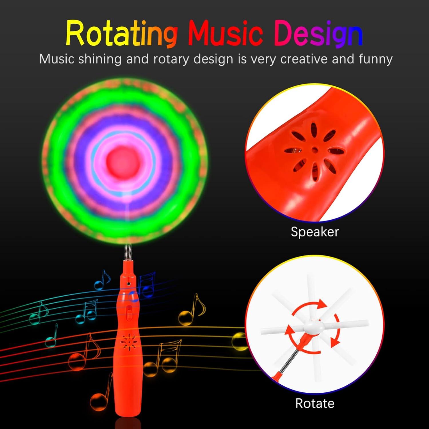 Toyvian 3 Varitas Brillantes LED para Niños con Música