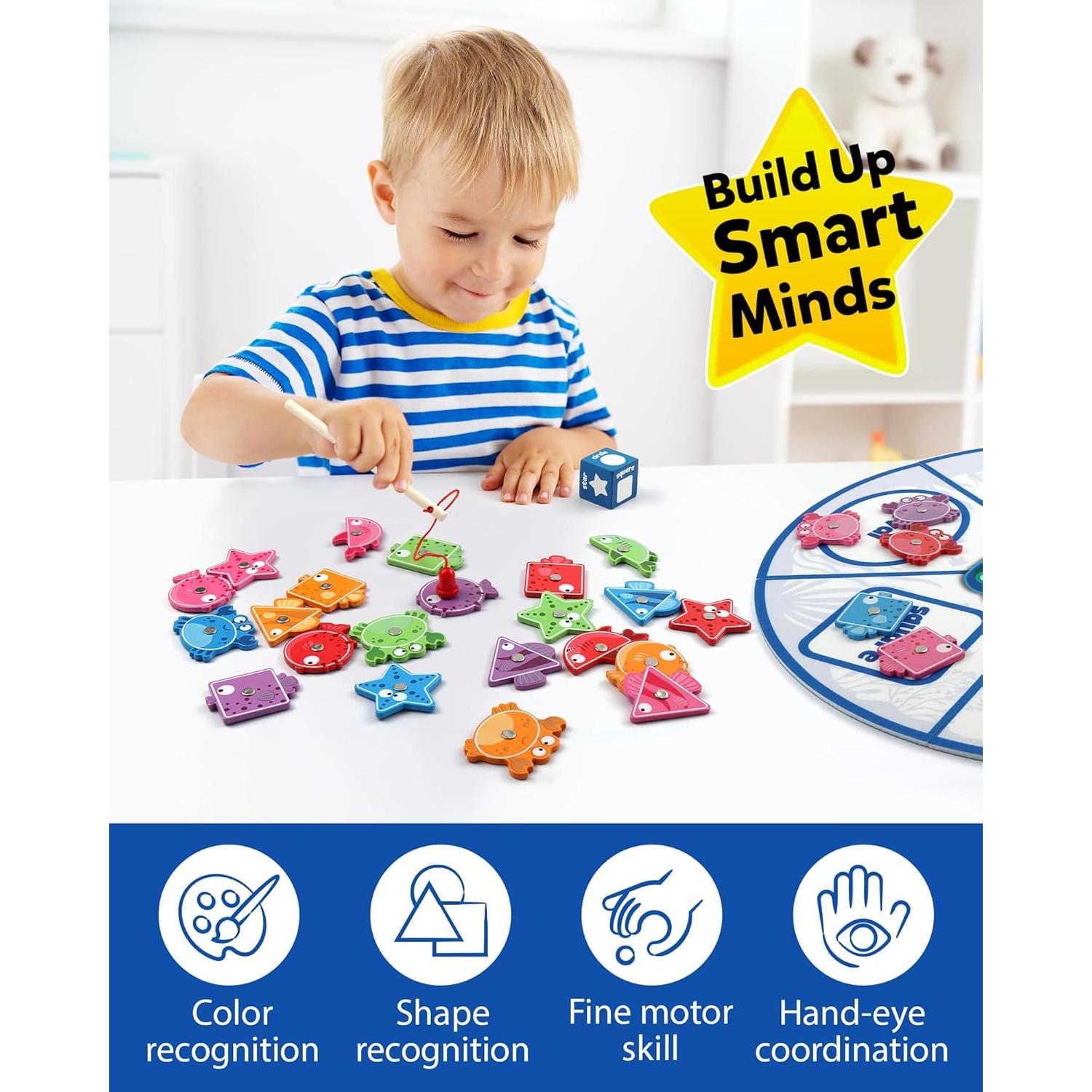 Juguete Montessori Coogam Pesca Magnética Madera 3 Años