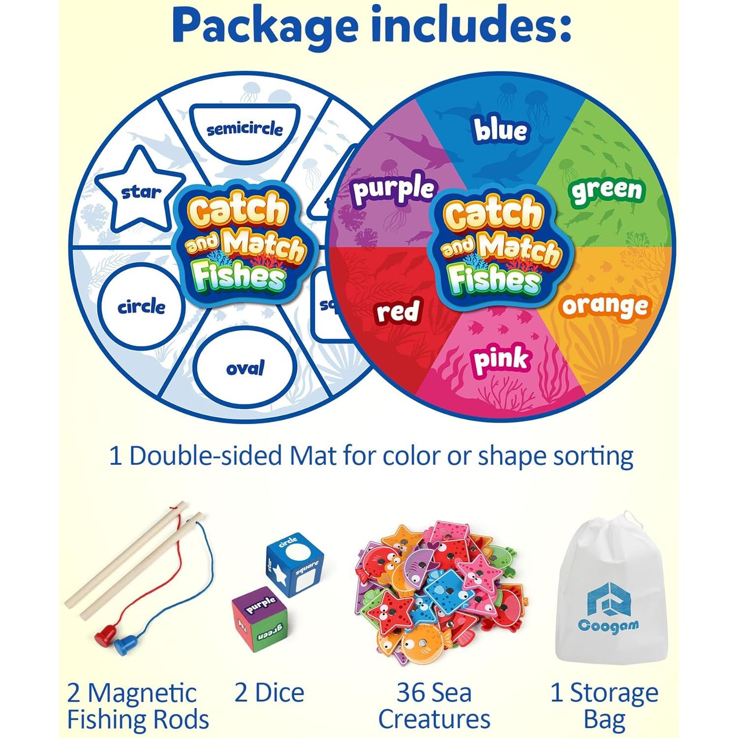 Juguete Montessori Coogam Pesca Magnética Madera 3 Años