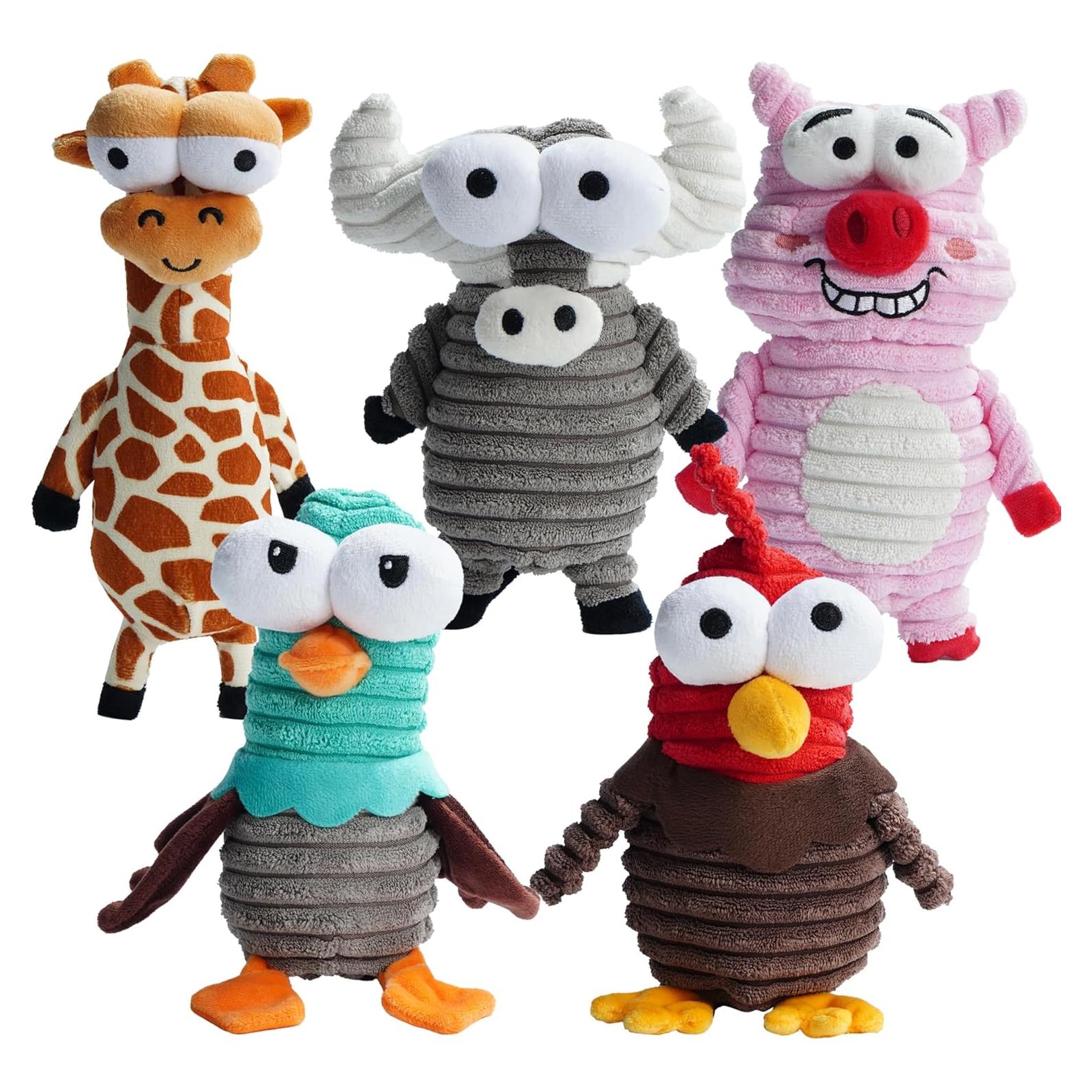 Juguetes para Perros Nocciola 5 Animales Squeaky Duraderos