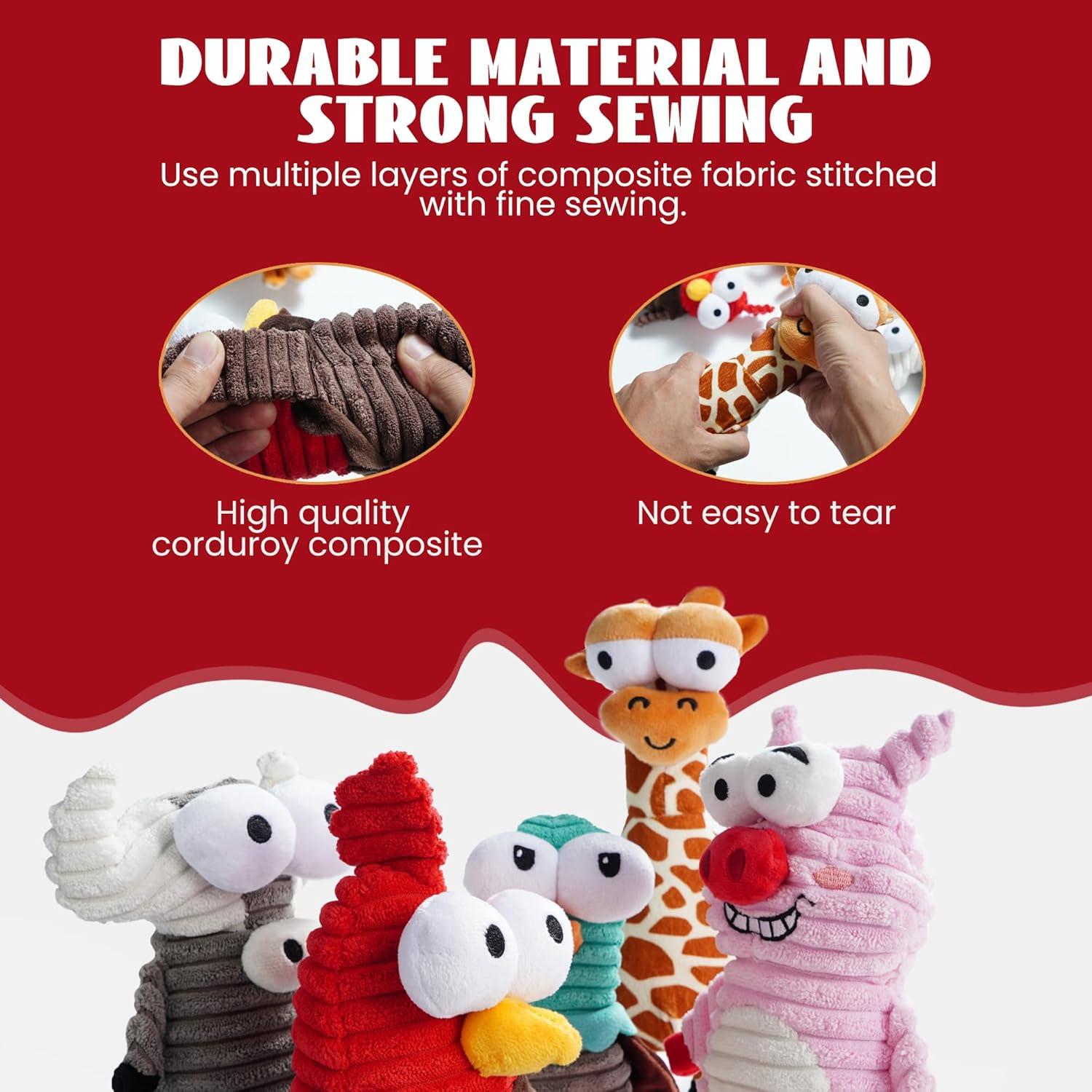 Juguetes para Perros Nocciola 5 Animales Squeaky Duraderos