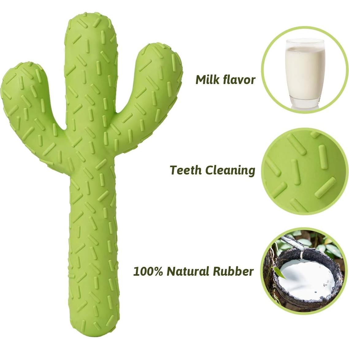 MewaJump Juguete para Perros Cactus Caucho Dental Verde