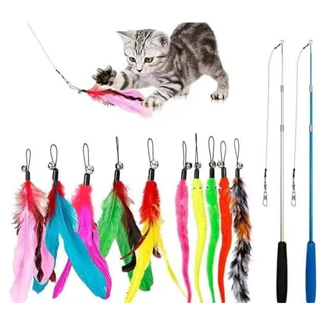 Juguete Interactivo para Gatos JIARON Varita Retráctil 36 cm