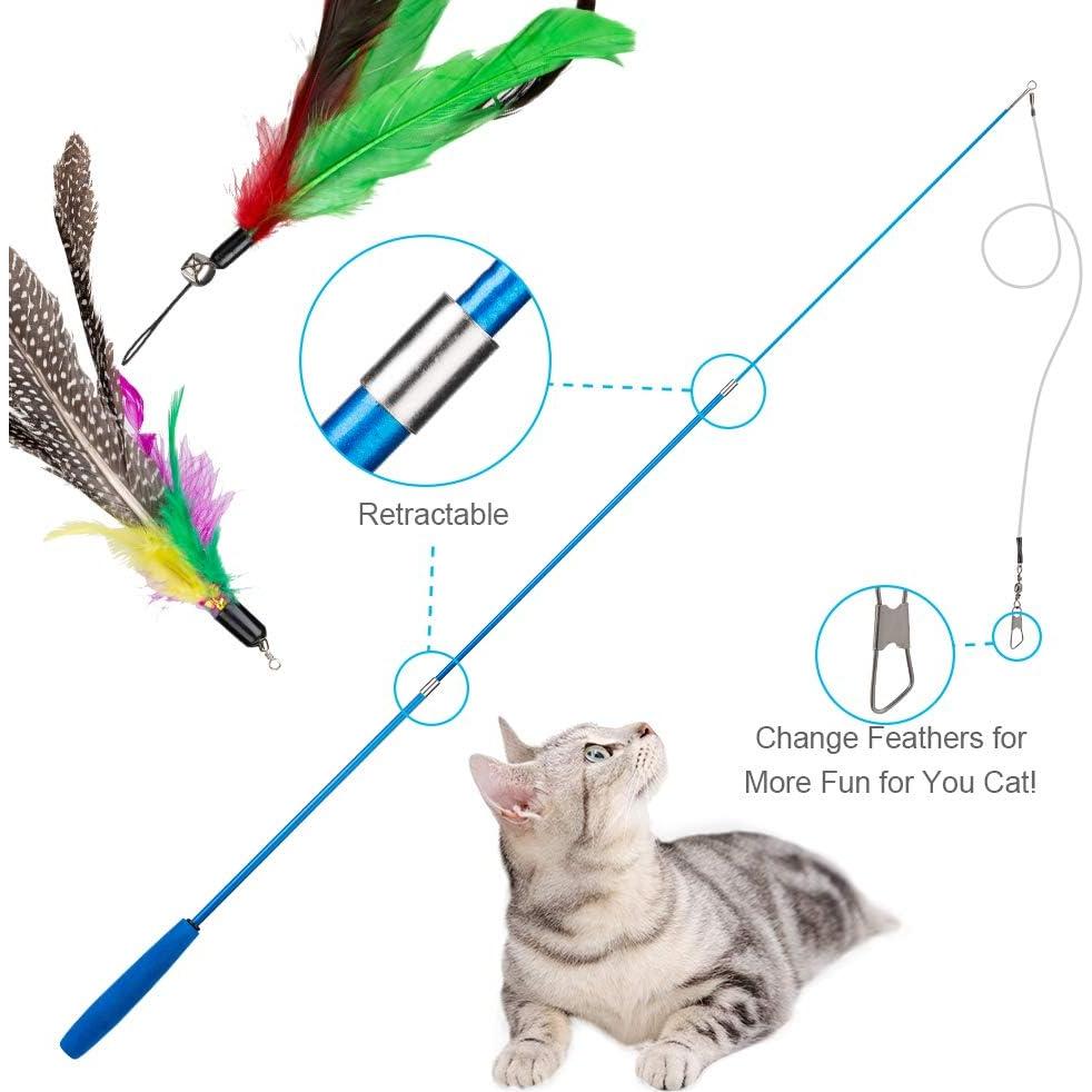 Juguete Interactivo para Gatos JIARON Varita Retráctil 36 cm