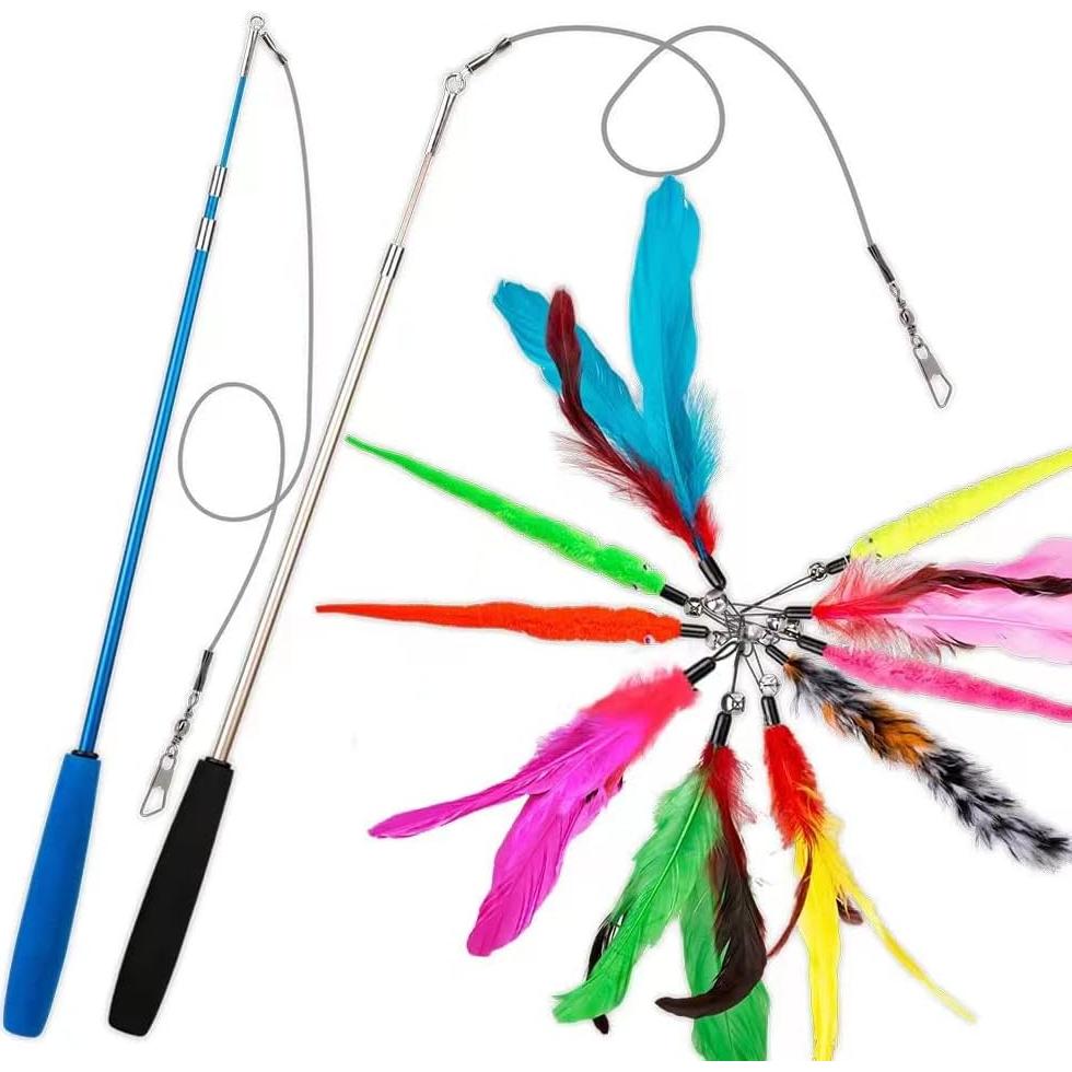 Juguete Interactivo para Gatos JIARON Varita Retráctil 36 cm