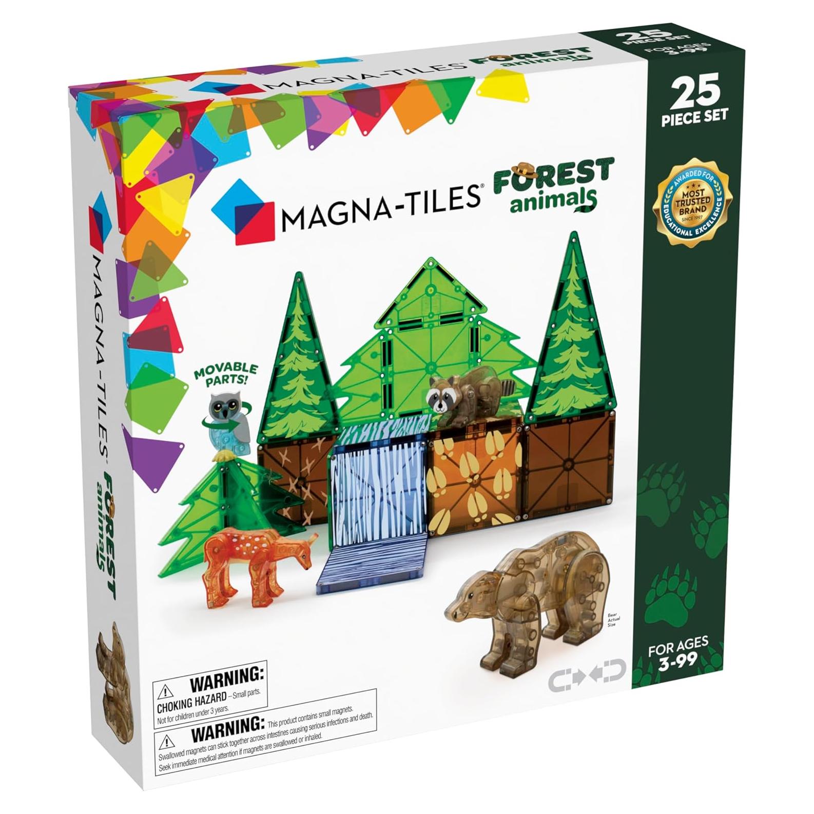 MAGNA-TILES Animales del Bosque 25 Piezas Juguete Educativo