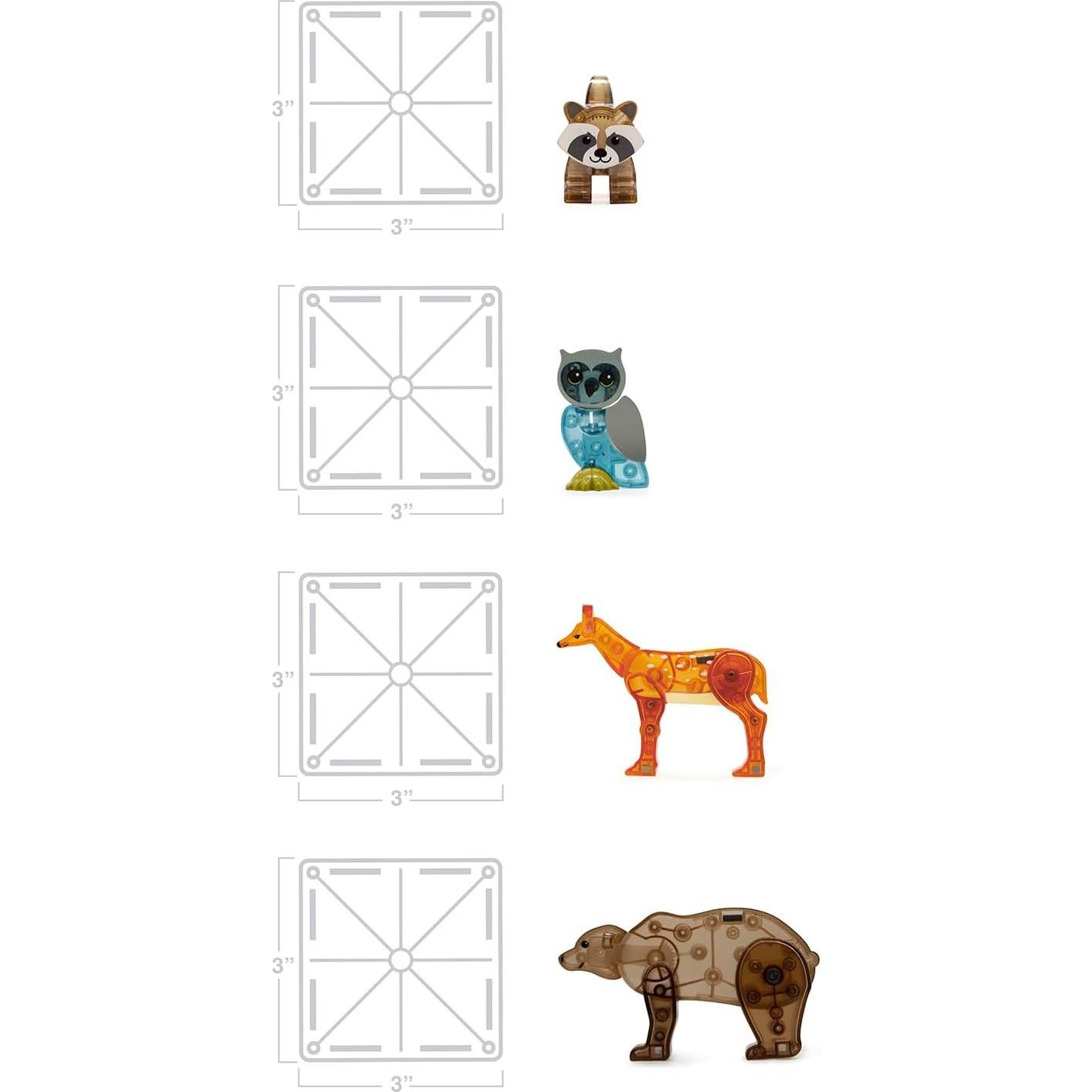 MAGNA-TILES Animales del Bosque 25 Piezas Juguete Educativo