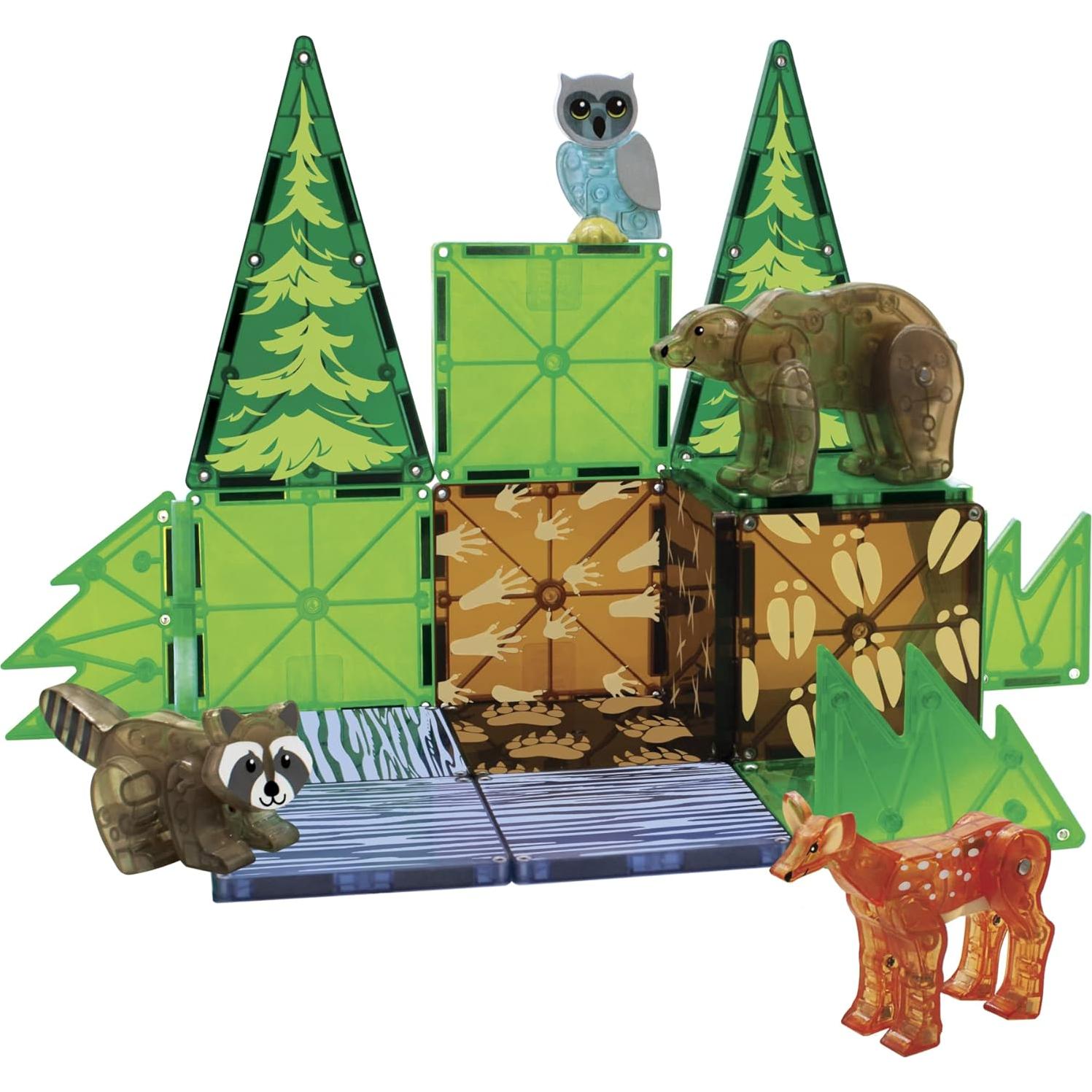 MAGNA-TILES Animales del Bosque 25 Piezas Juguete Educativo