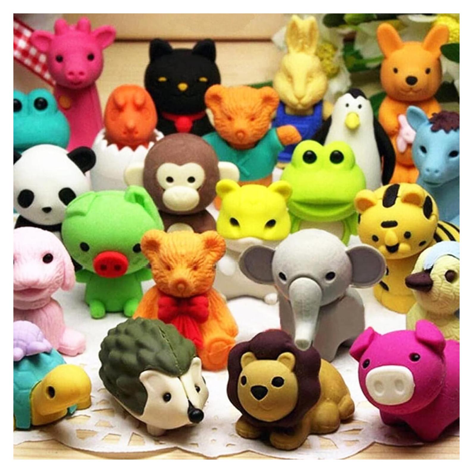 60 Gomas de Borrar de Animales URSKYTOUS para Niños