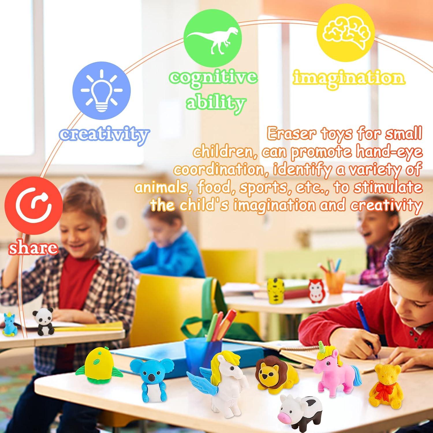 60 Gomas de Borrar de Animales URSKYTOUS para Niños