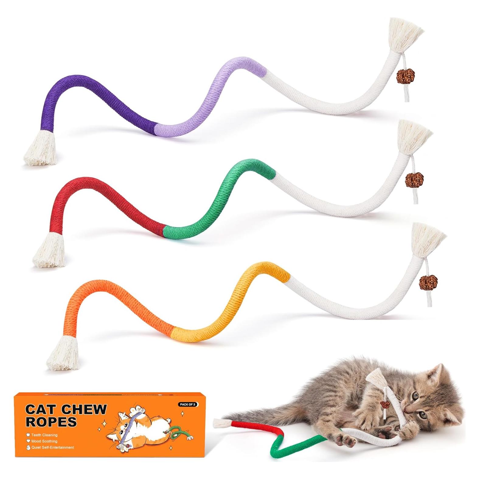 Juguetes para Gatos Potaroma 3 Pcs Cuerdas con Hierba Gatera