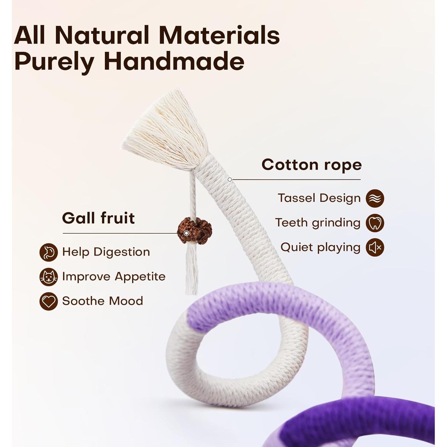 Juguetes para Gatos Potaroma 3 Pcs Cuerdas con Hierba Gatera