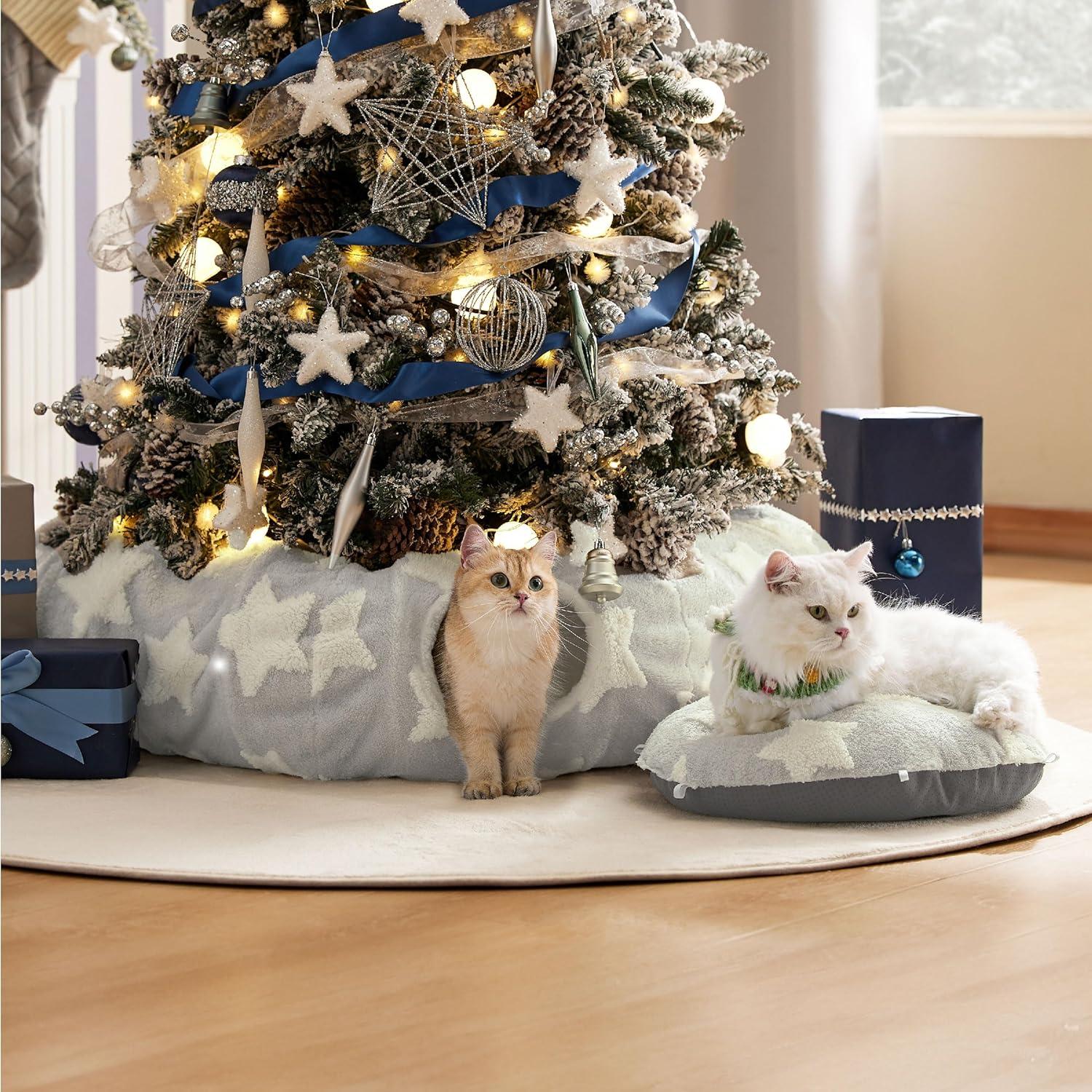 Cama túnel para gatos Lesure gris 2 en 1 con cojín