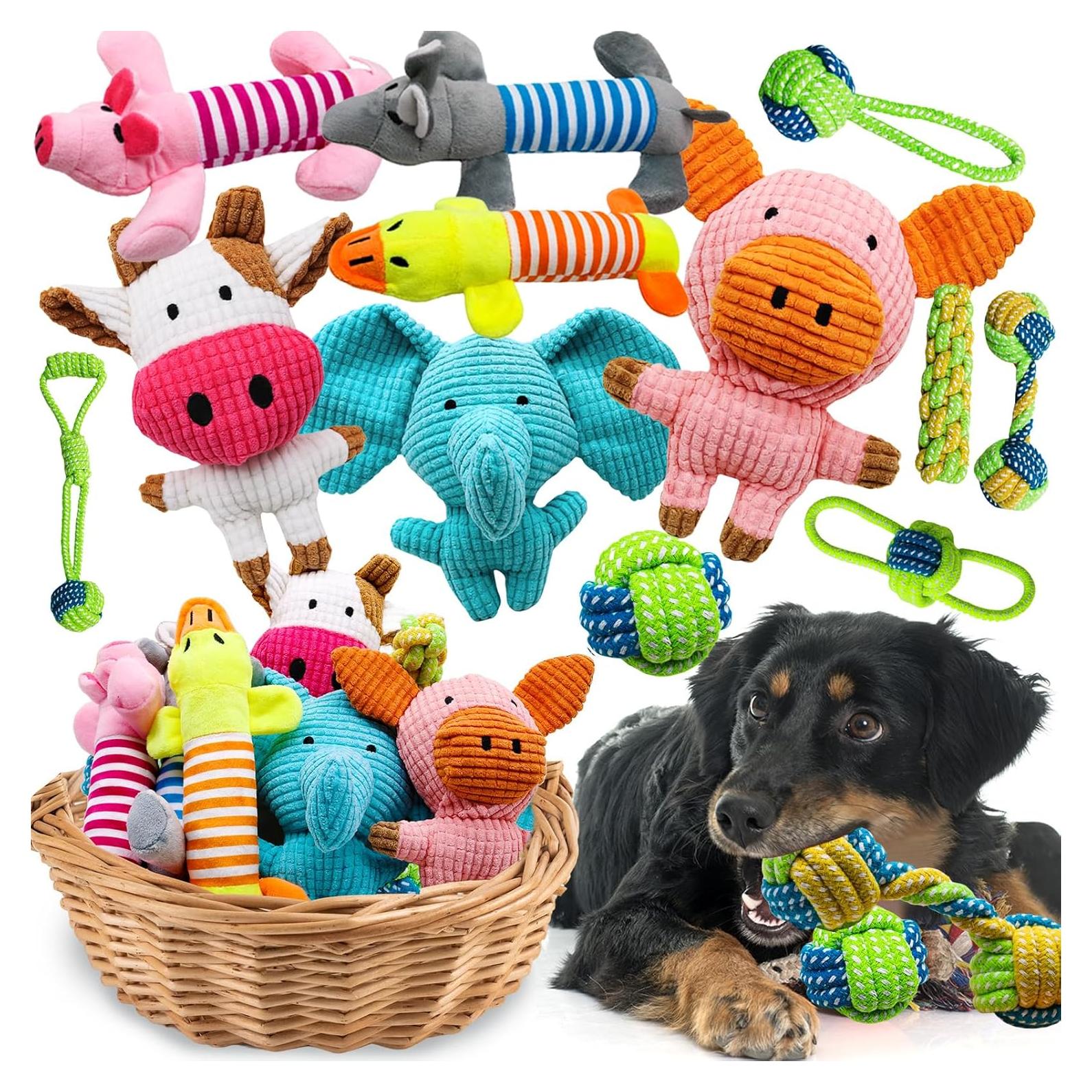Juguetes de Peluche Squeaky Mruq Pet 12 Piezas para Perros