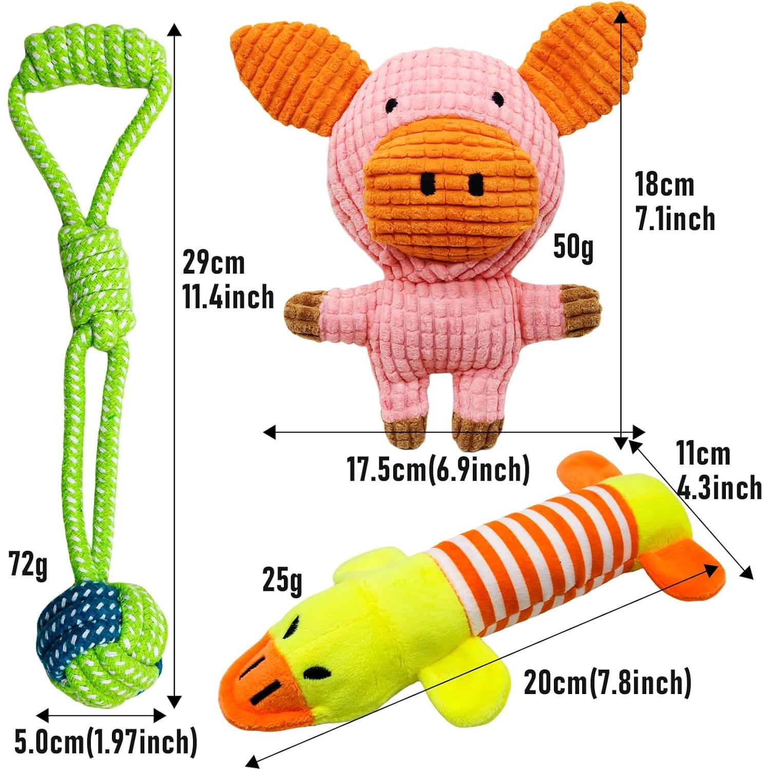 Juguetes de Peluche Squeaky Mruq Pet 12 Piezas para Perros