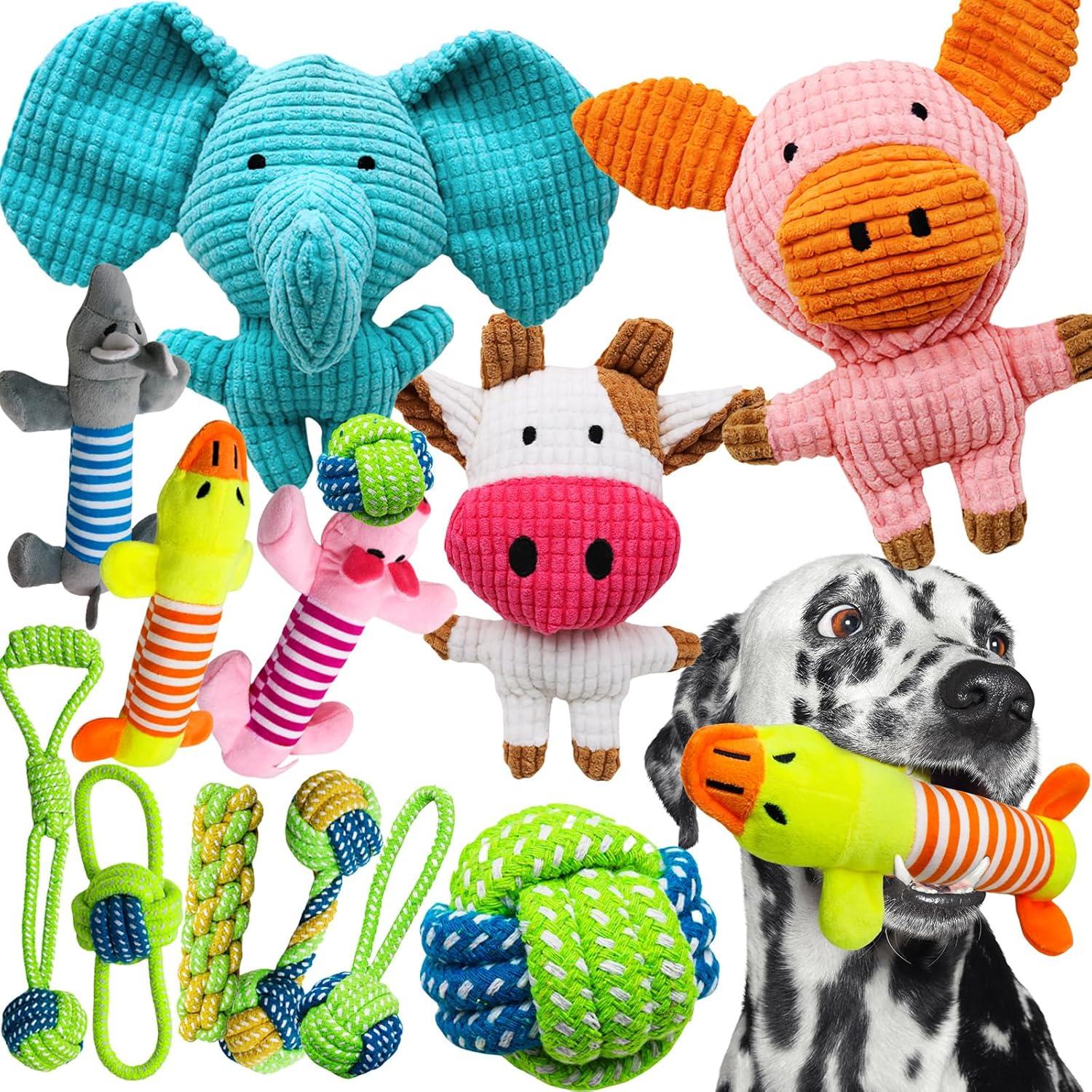 Juguetes de Peluche Squeaky Mruq Pet 12 Piezas para Perros