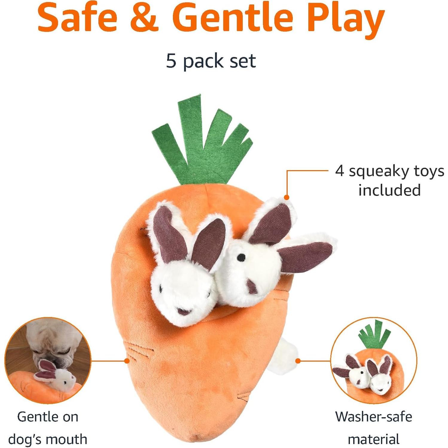 Juguete de peluche interactivo para perros Amazon Basics 5 piezas