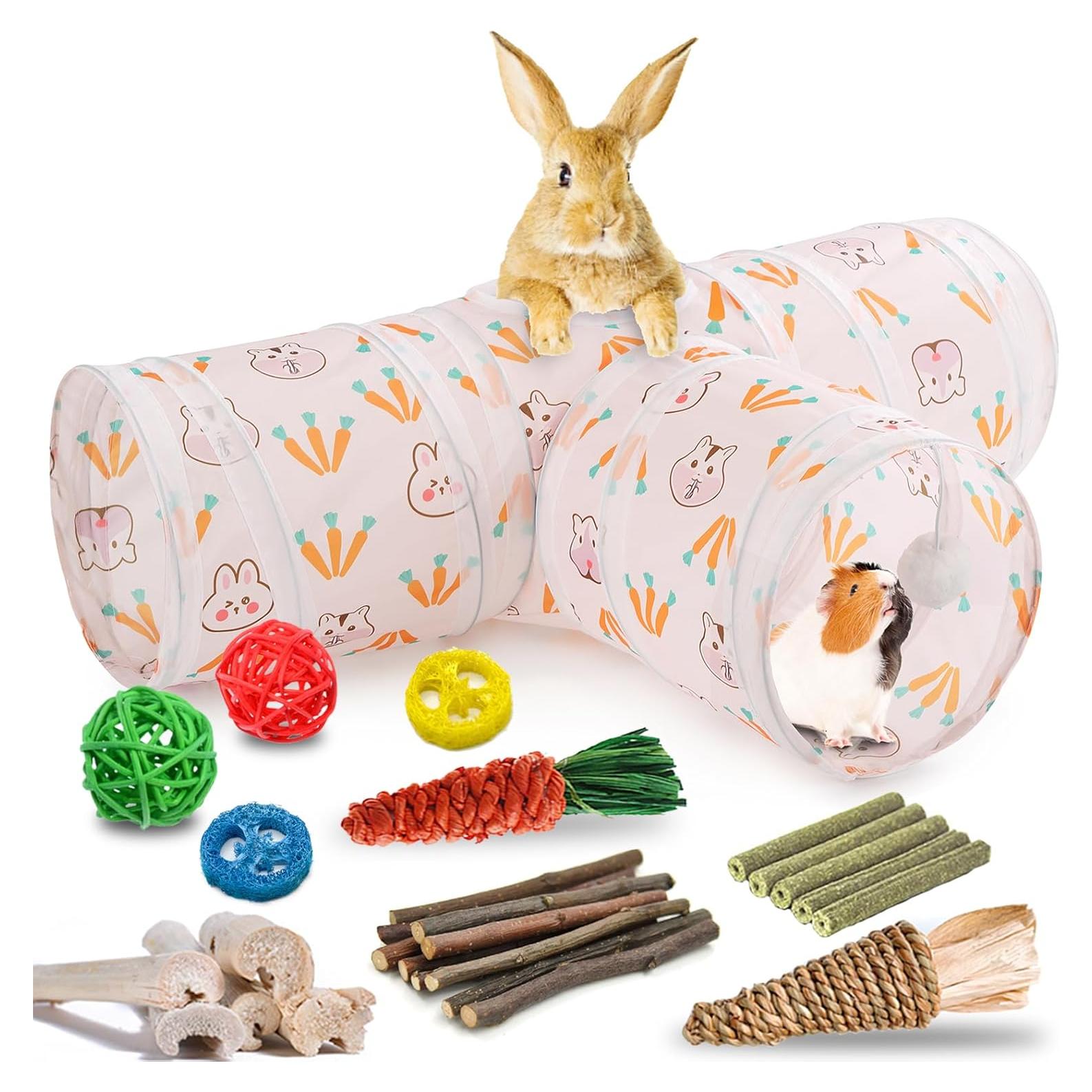 Juguetes para Conejos HERCOCCI Túnel Colapsable 3 Vías