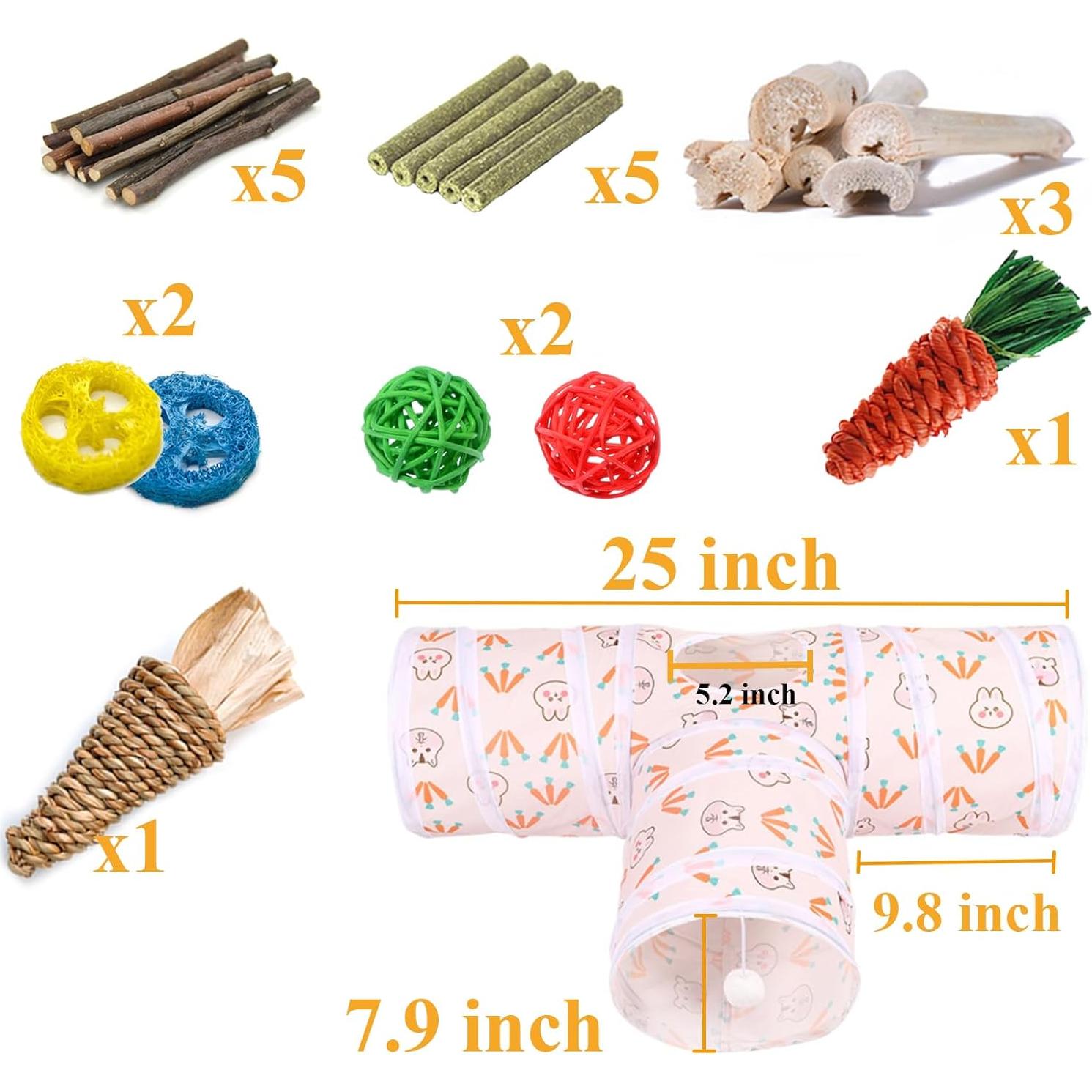 Juguetes para Conejos HERCOCCI Túnel Colapsable 3 Vías