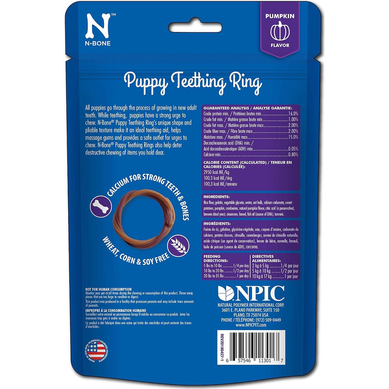 Anillo de Dentición N-Bone Sabor Calabaza 6 Paquete 24.77x8.26cm