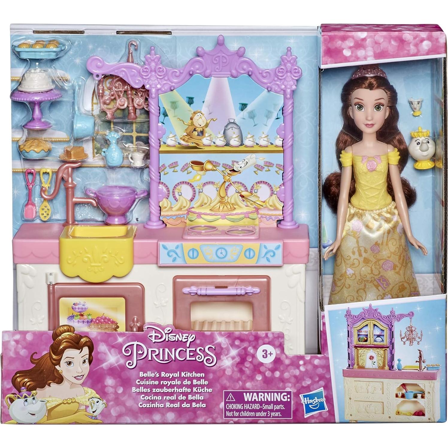 Cocina Real de Belle Disney + Muñeca y 13 Accesorios