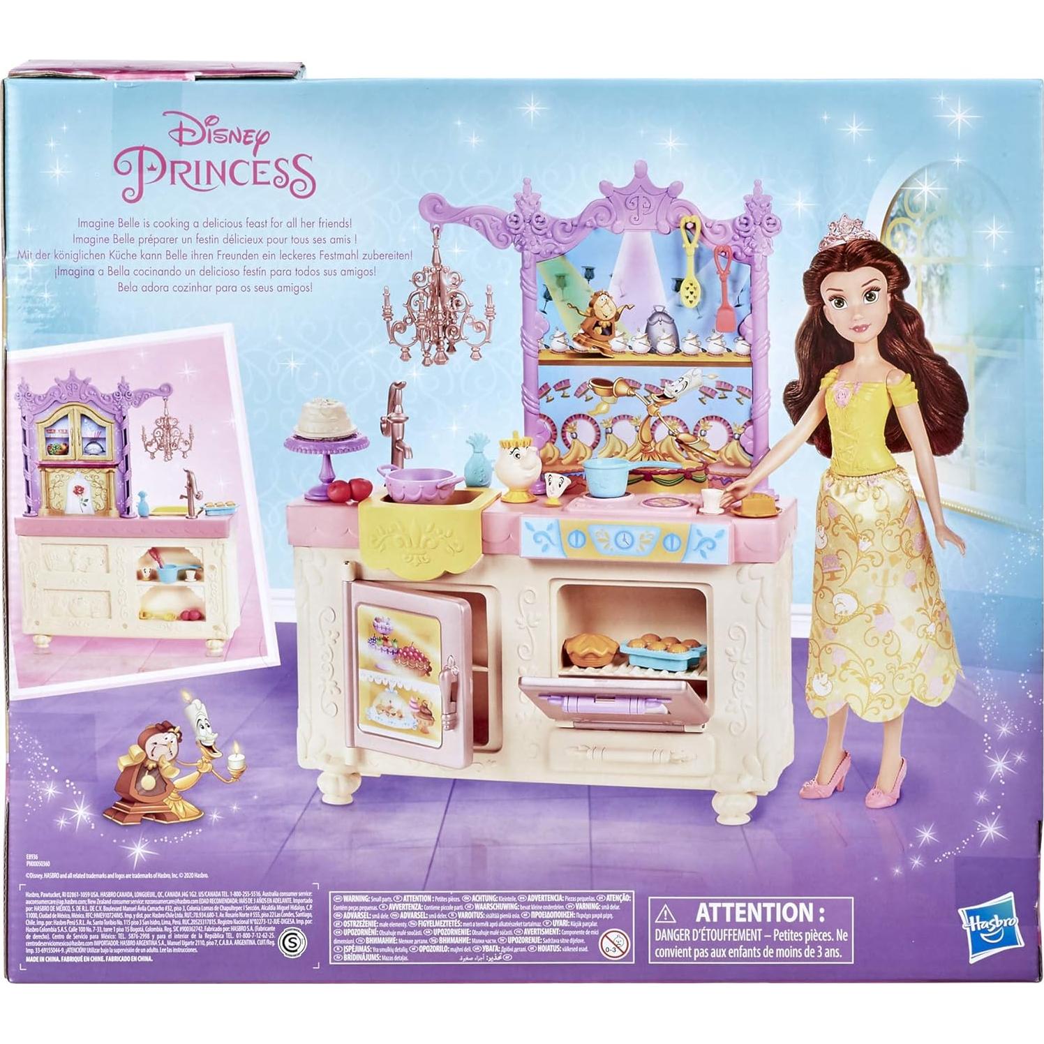 Cocina Real de Belle Disney + Muñeca y 13 Accesorios