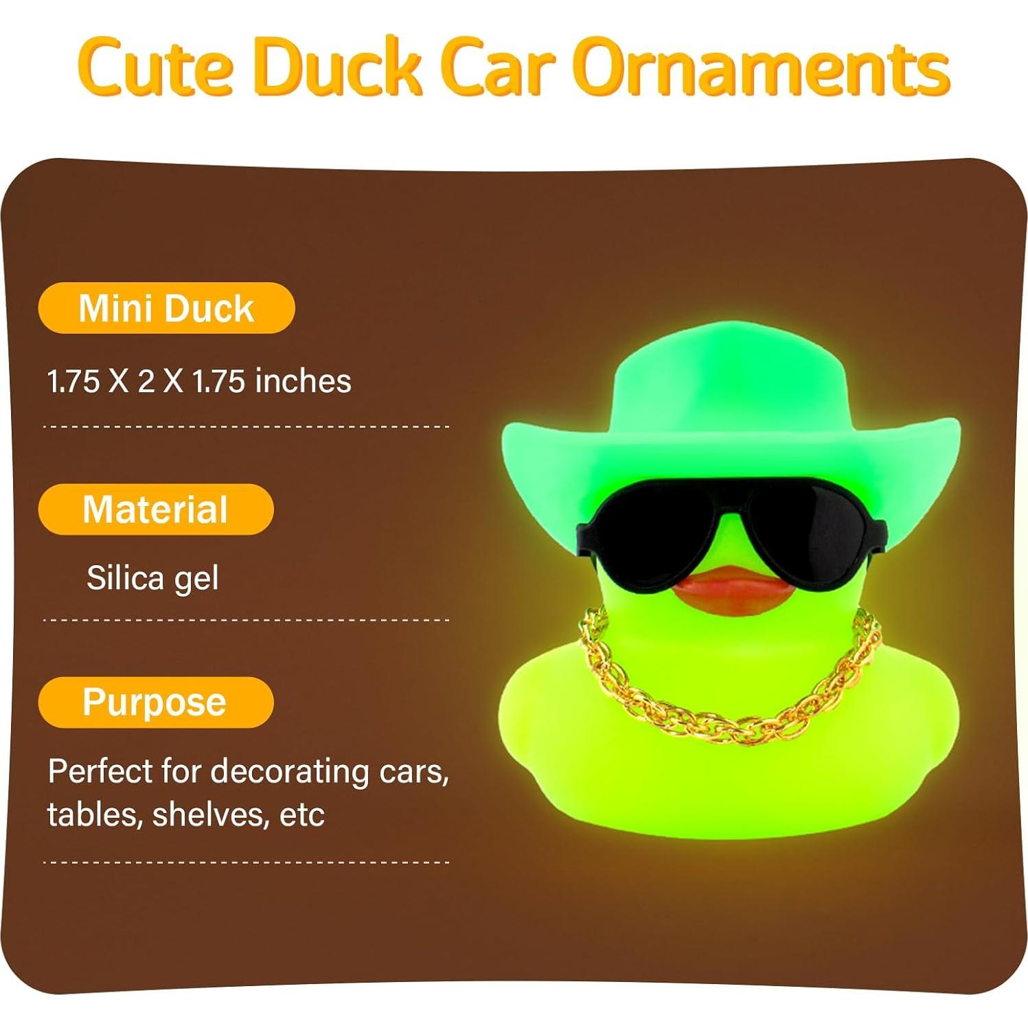 Pato de Goma Noctilucente Wonuu Verde con Gafas y Sombrero