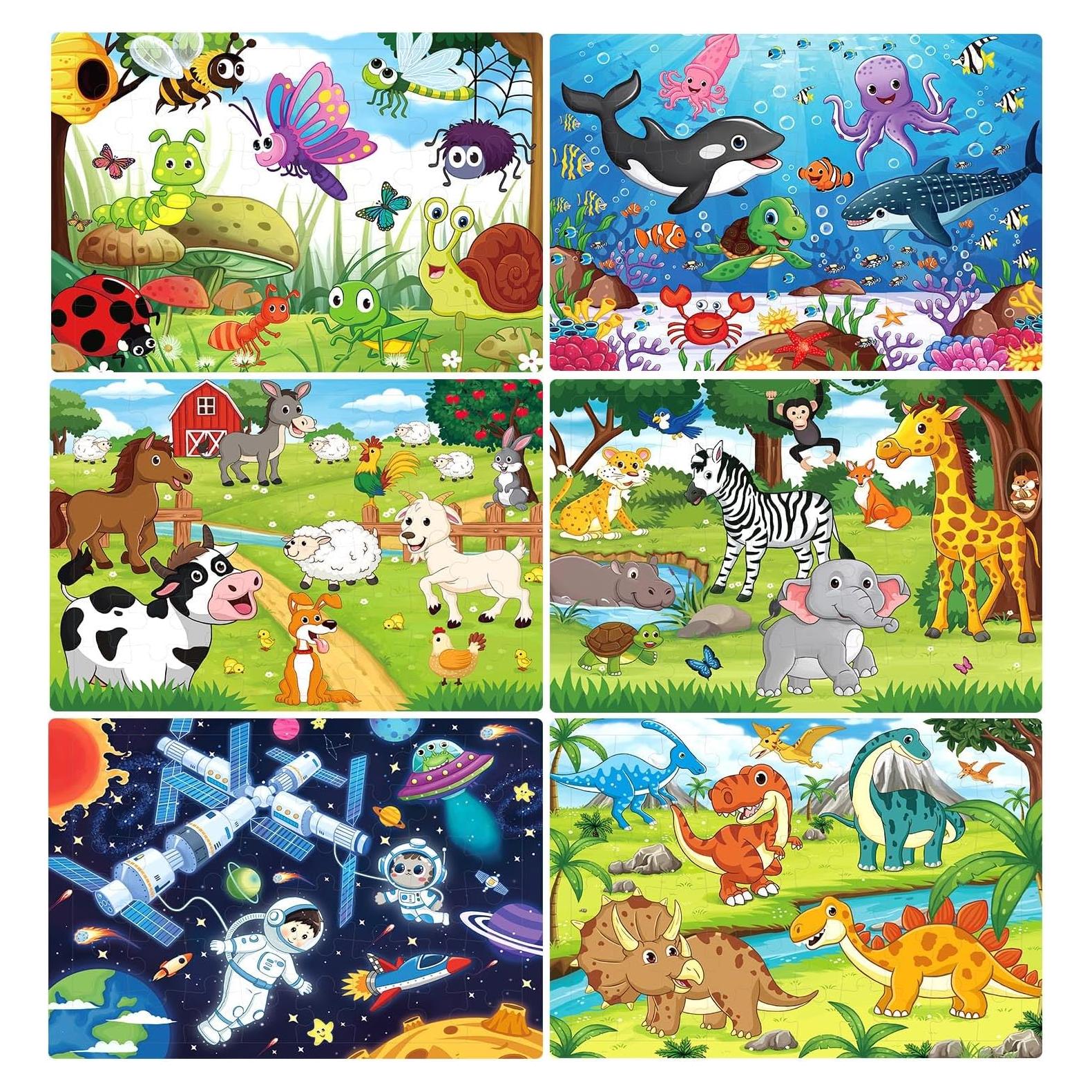 Rompecabezas de Madera VIJYYZT 6 Piezas 30x22 cm para Niños