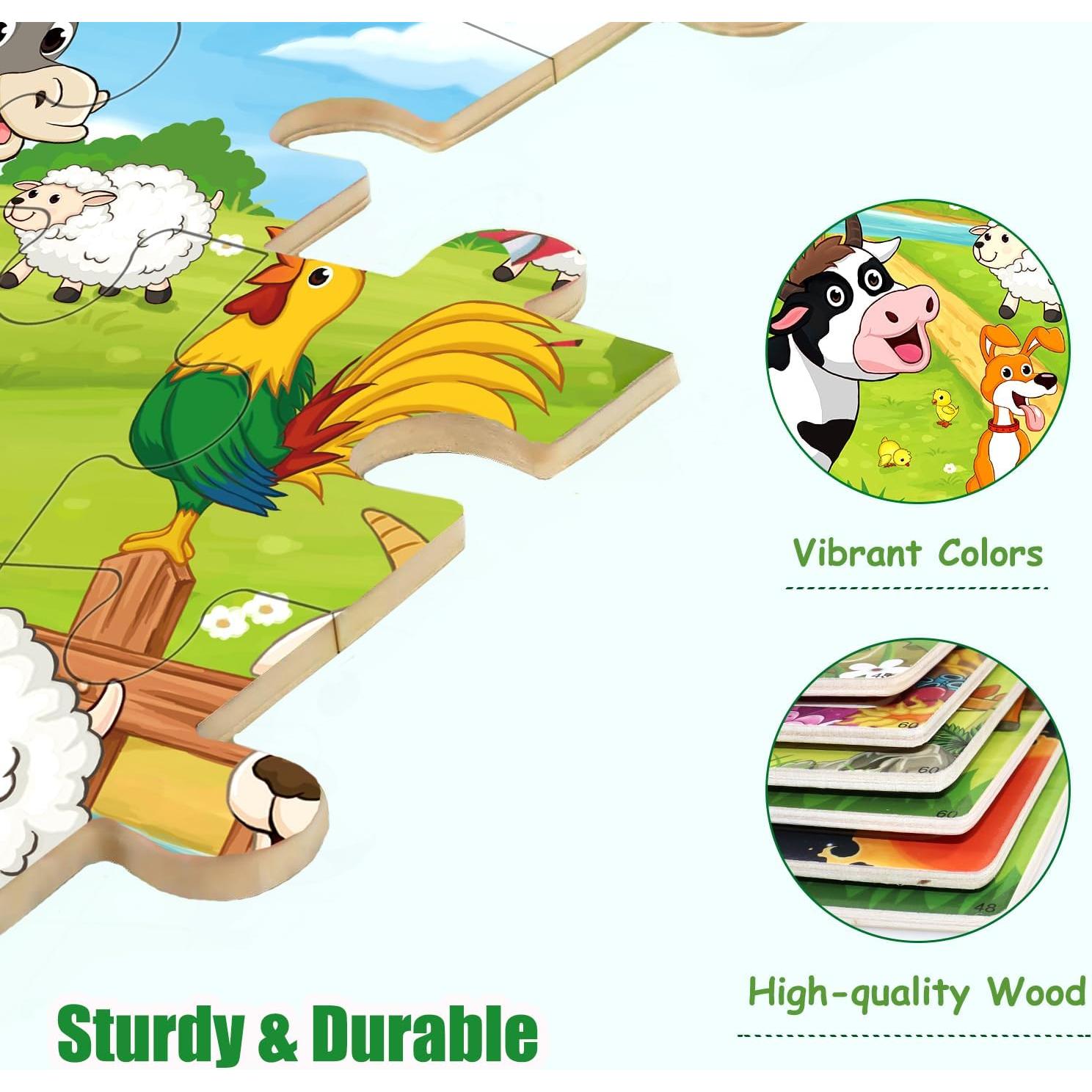 Rompecabezas de Madera VIJYYZT 6 Piezas 30x22 cm para Niños