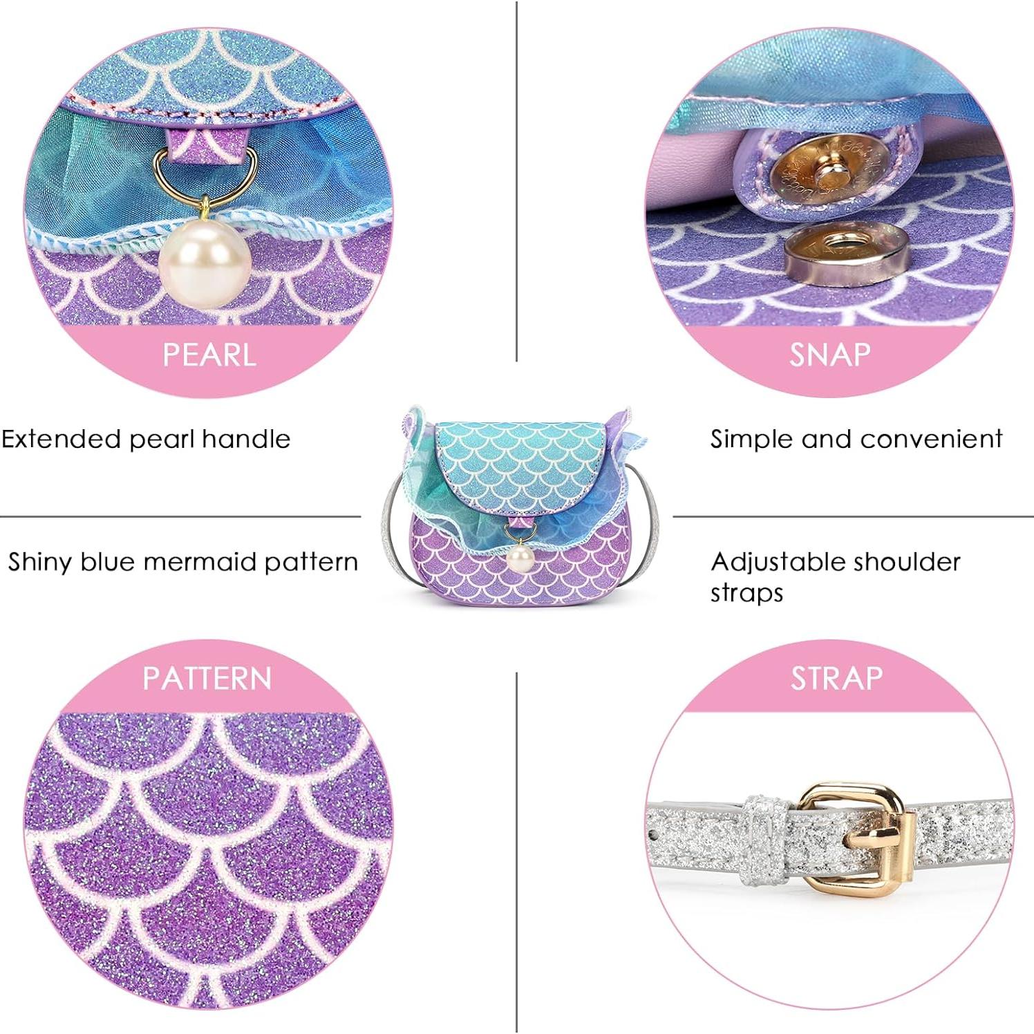 Bolso Sirena Azul Mibasies con Joyería para Niñas 3-8 Años