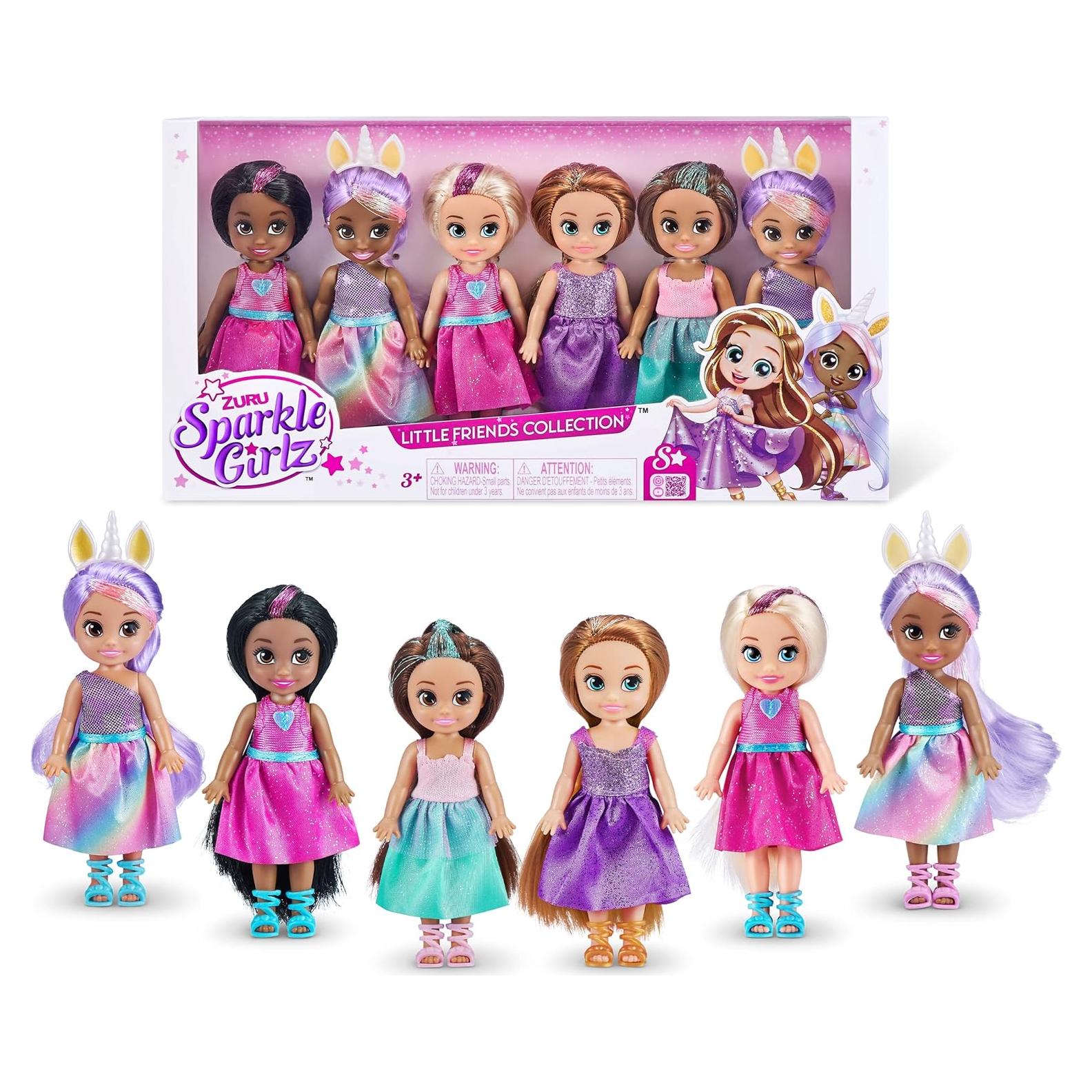 Paquete de 6 Muñecas Princesas Sparkle Girlz ZURU - Atuendos Removibles