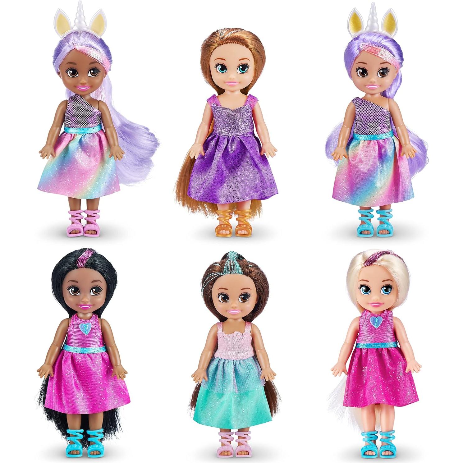 Paquete de 6 Muñecas Princesas Sparkle Girlz ZURU - Atuendos Removibles