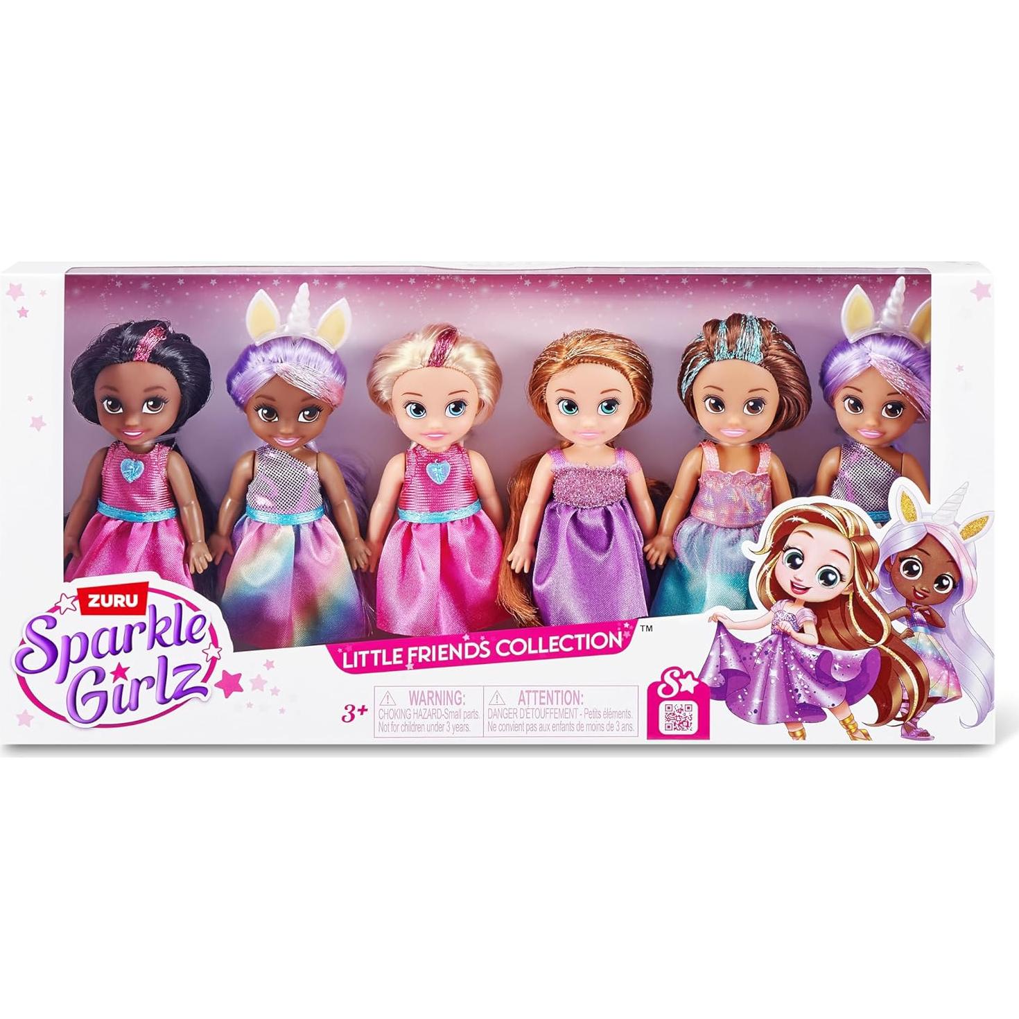 Paquete de 6 Muñecas Princesas Sparkle Girlz ZURU - Atuendos Removibles