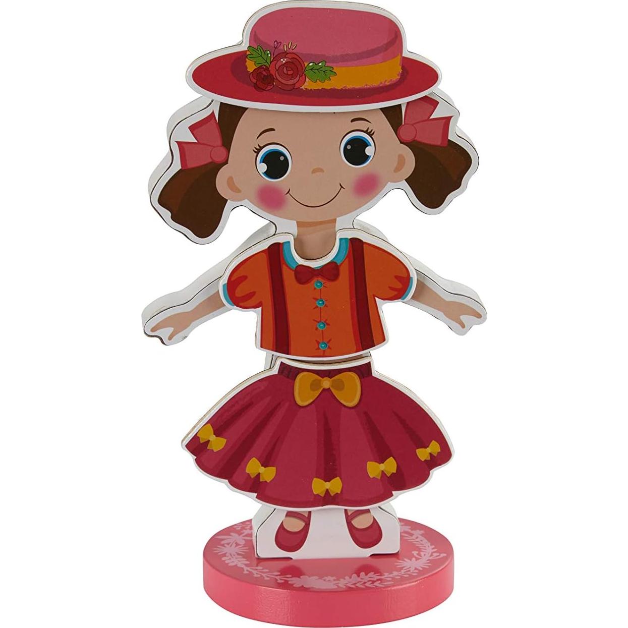 Muñeca de Madera Magnética TOYSTER con 30 Vestuarios