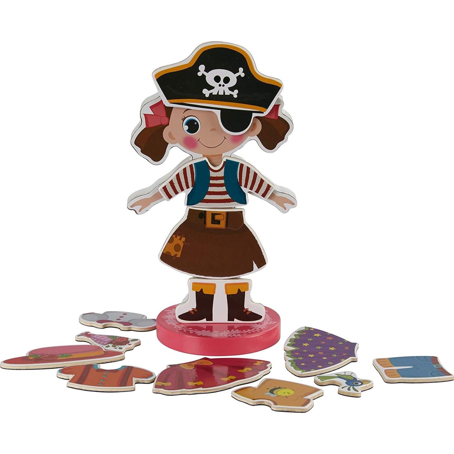 Muñeca de Madera Magnética TOYSTER con 30 Vestuarios