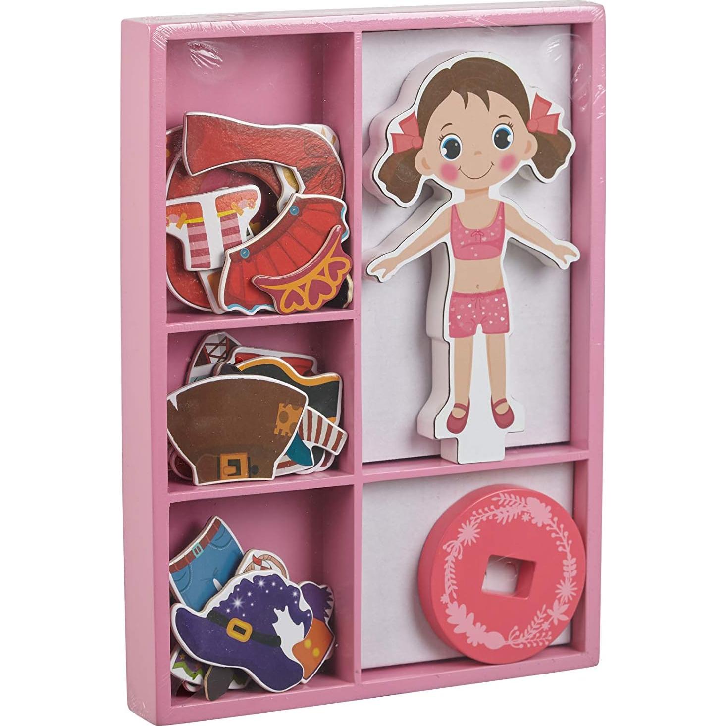 Muñeca de Madera Magnética TOYSTER con 30 Vestuarios