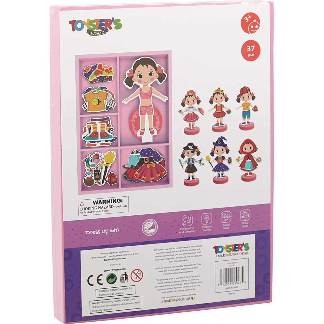 Muñeca de Madera Magnética TOYSTER con 30 Vestuarios