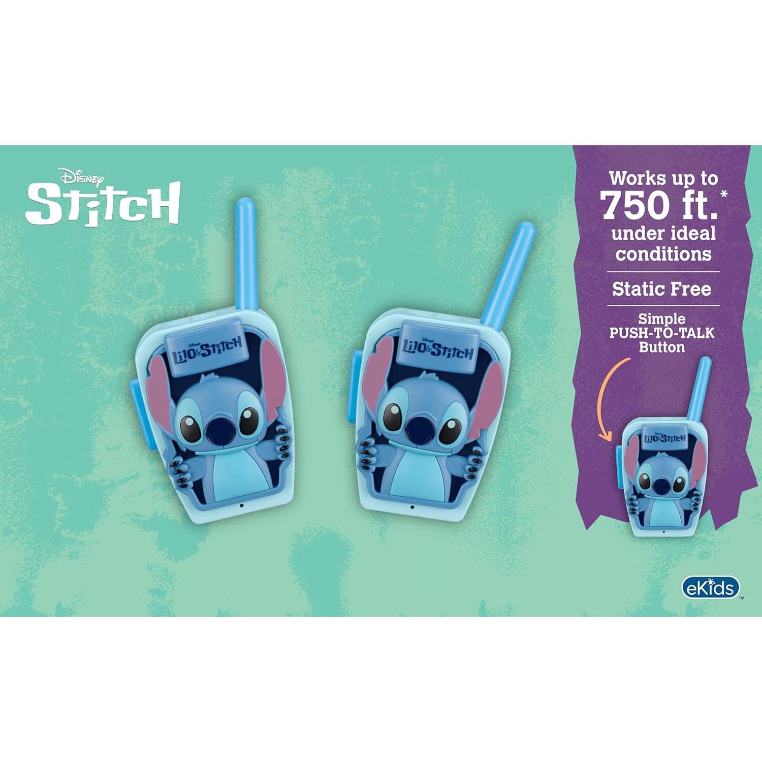 Walkie Talkies eKids Stitch para Niños, 228 m de Rango