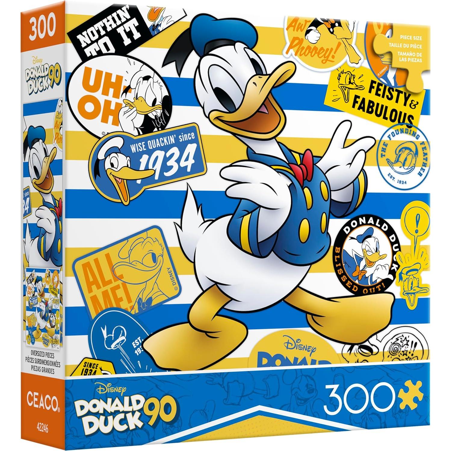 Rompecabezas Ceaco Disney Pato Donald 300 piezas 90 aniversario