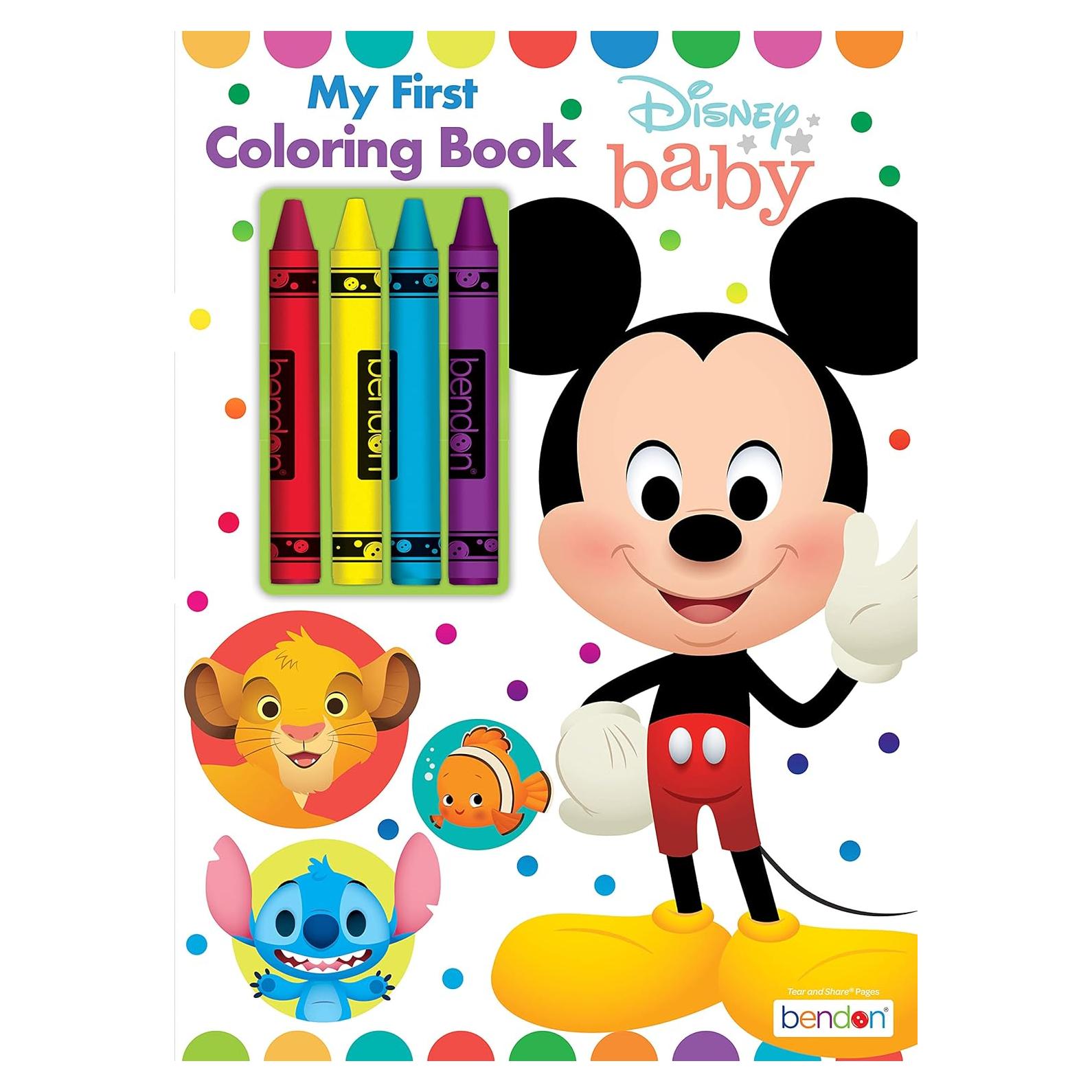 Libro de Colorear Disney Baby Bendon 48 Páginas con Crayones