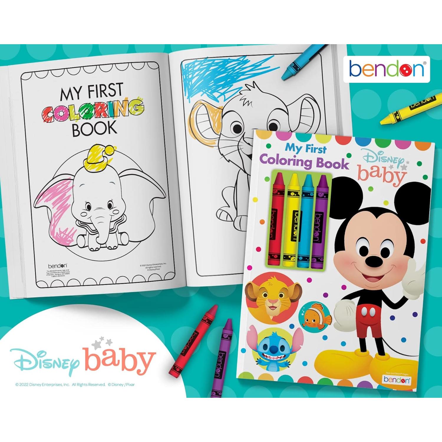 Libro de Colorear Disney Baby Bendon 48 Páginas con Crayones