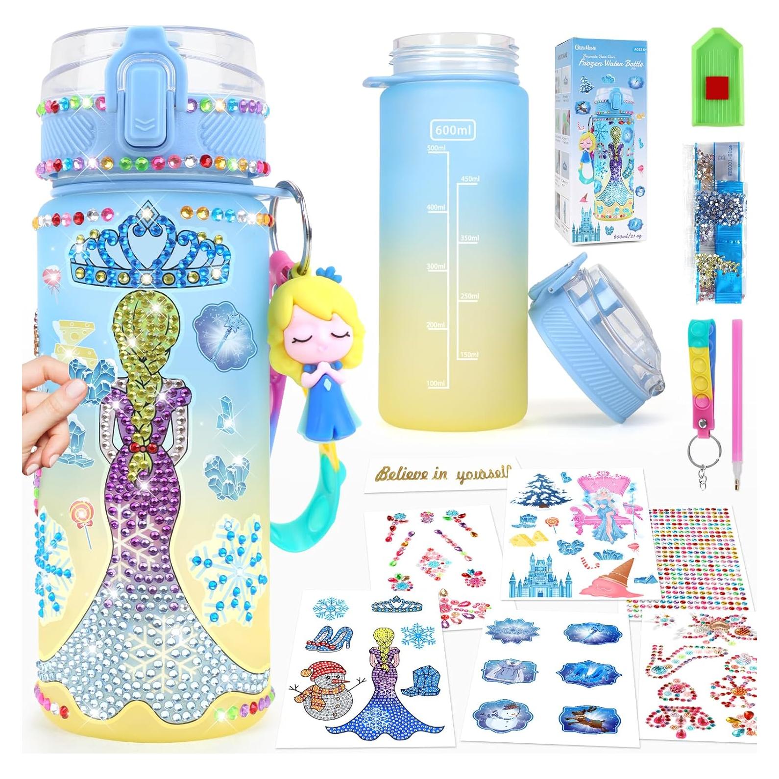 Botella de Agua DIY ChicasDecora Frozen 600ml con Stickers